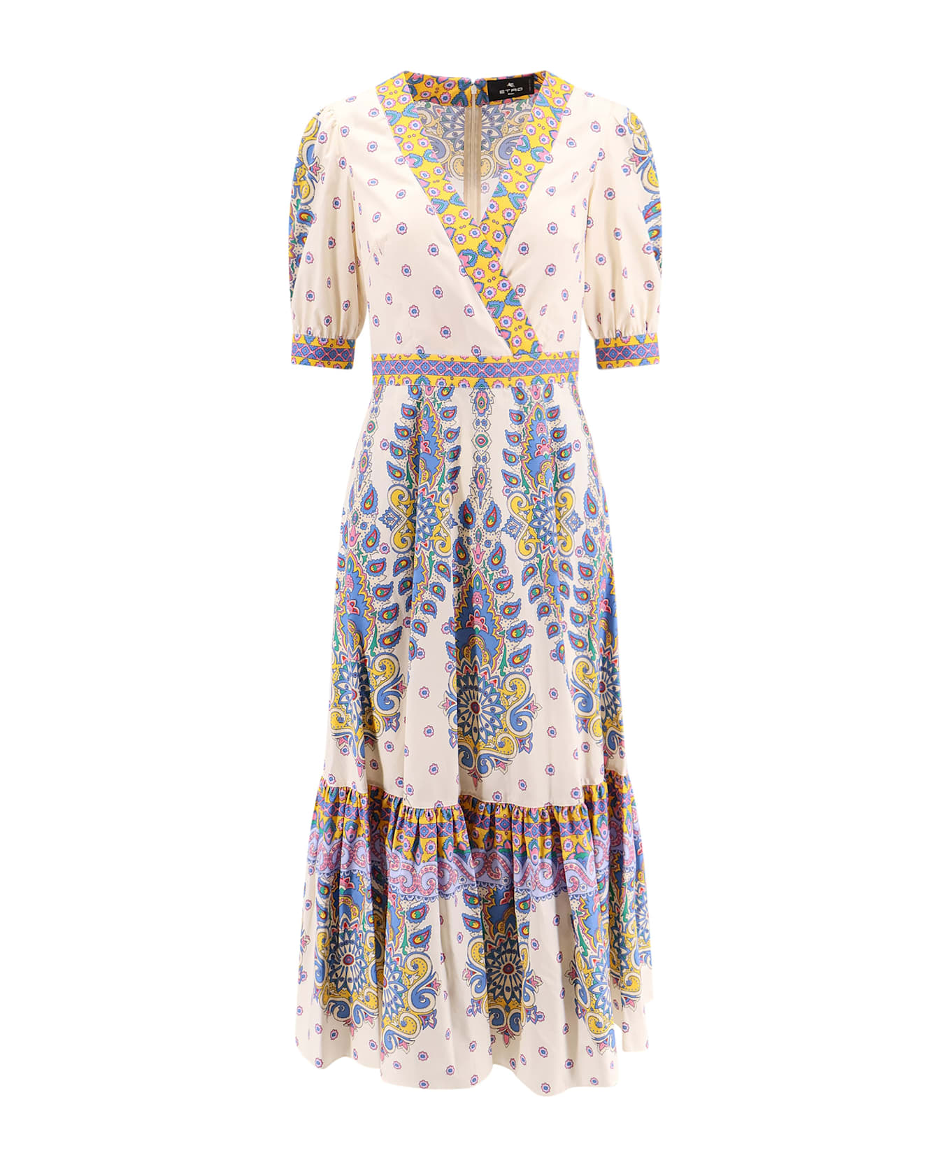 Etro Flounced Cotton Dress - Beige