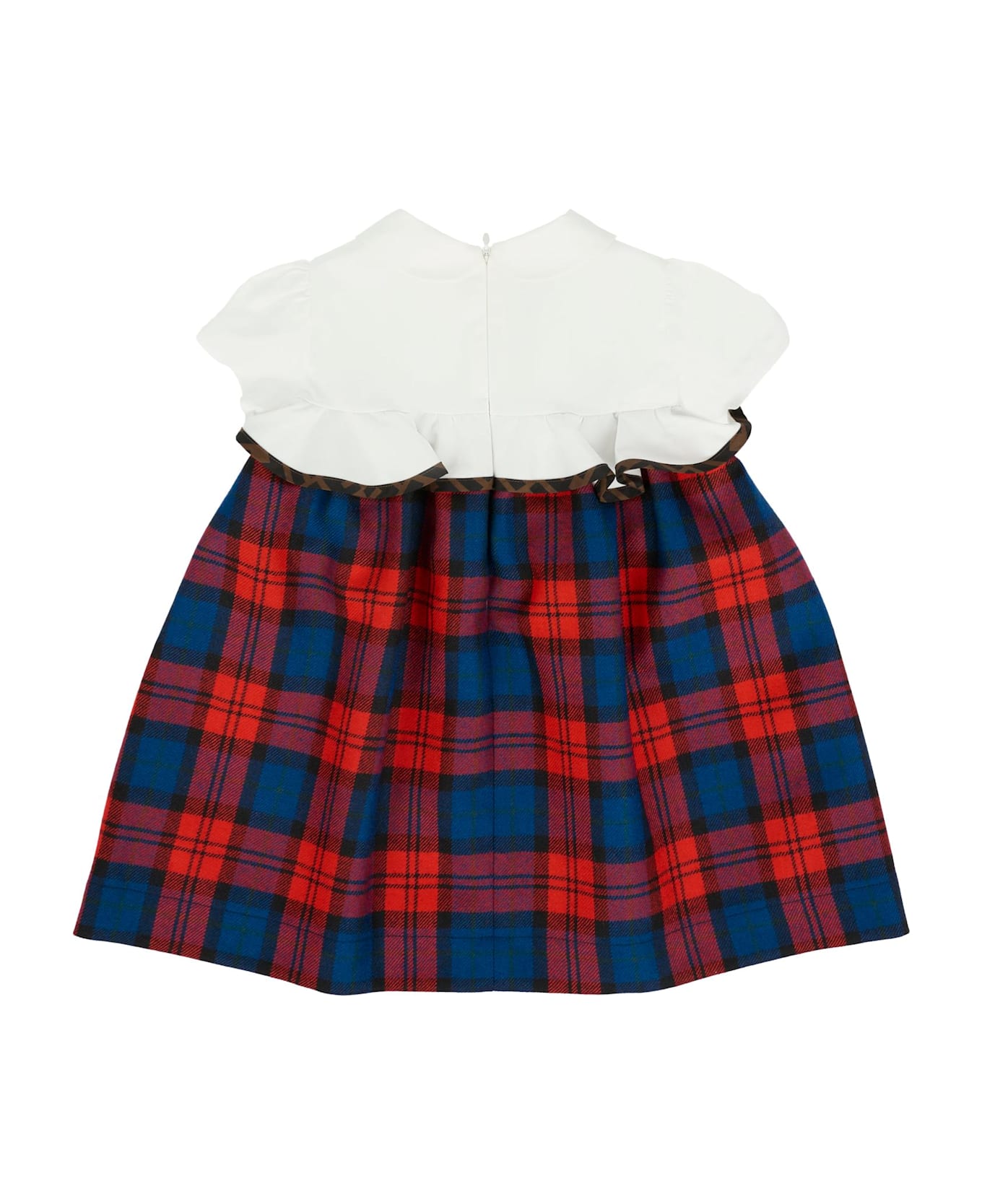 Fendi Red Dress For Baby Girl With Logo - Red