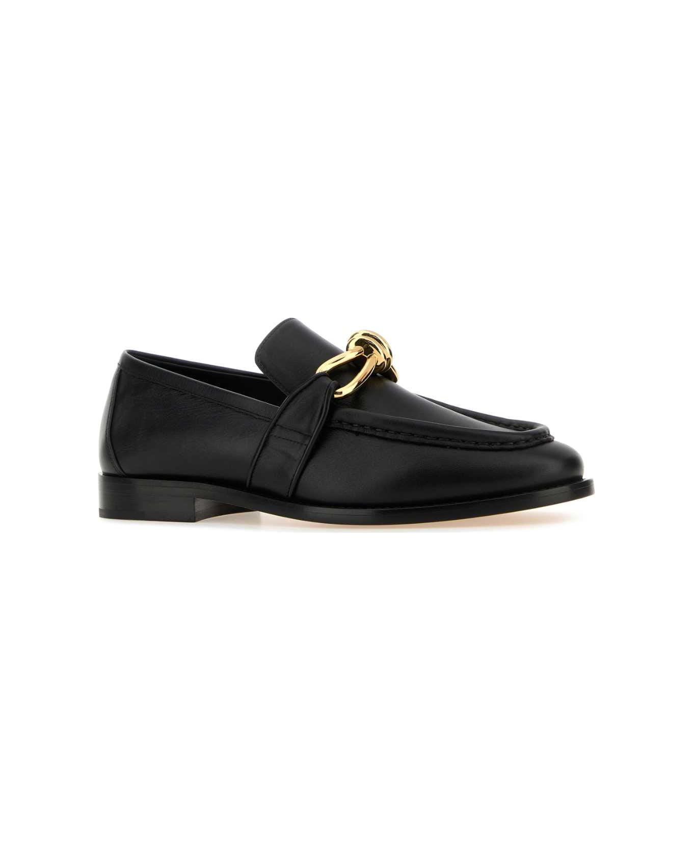 Bottega Veneta Black Leather Astaire Loafers - Black