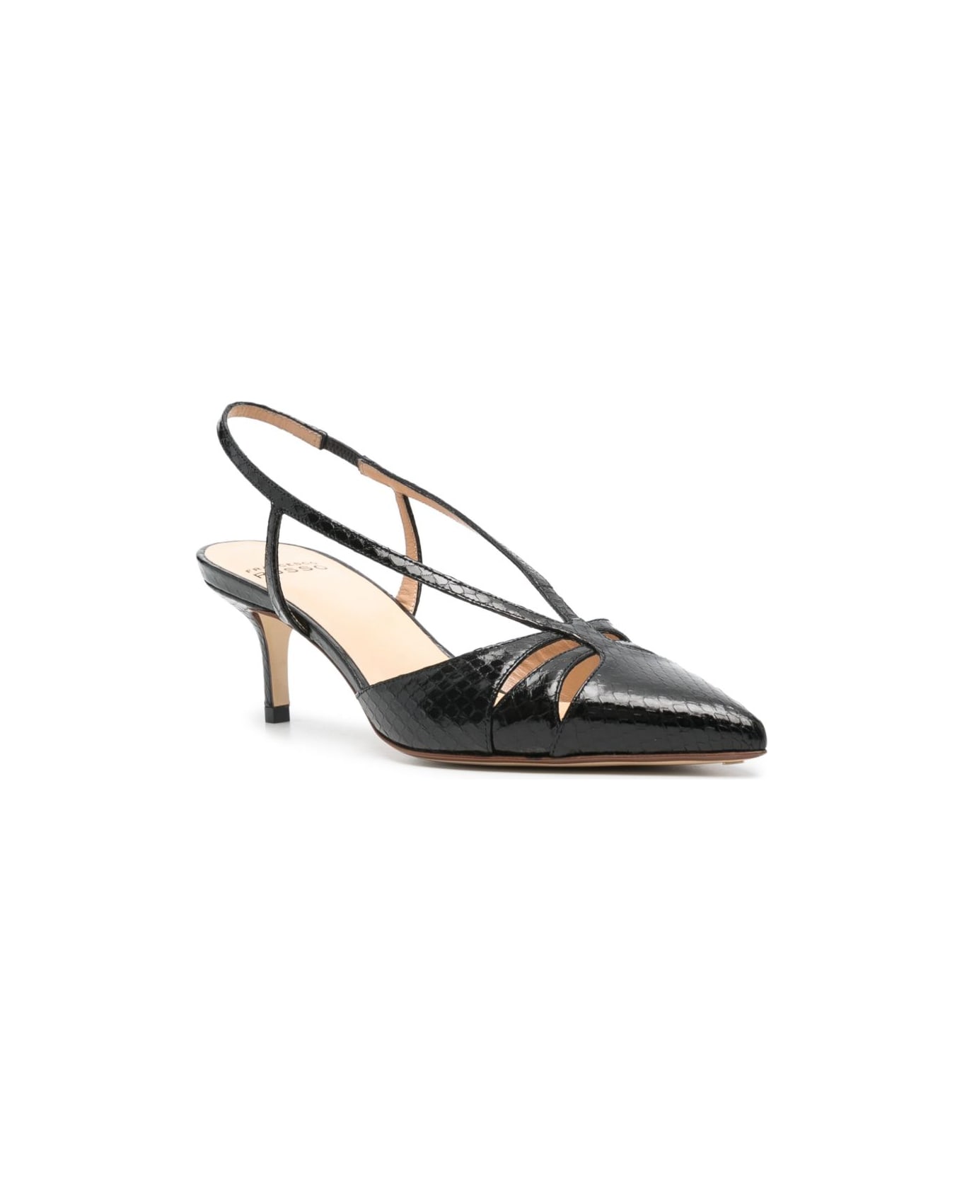 Francesco Russo 55mm Snakeskin Pumps - Black