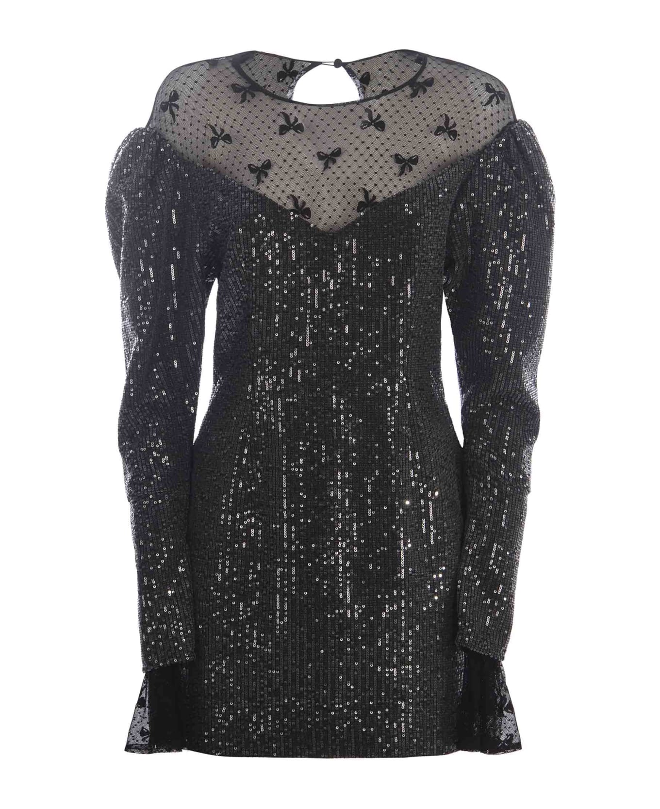 Rotate by Birger Christensen Dress Rotate "sequins" Made Of Twill - Nero