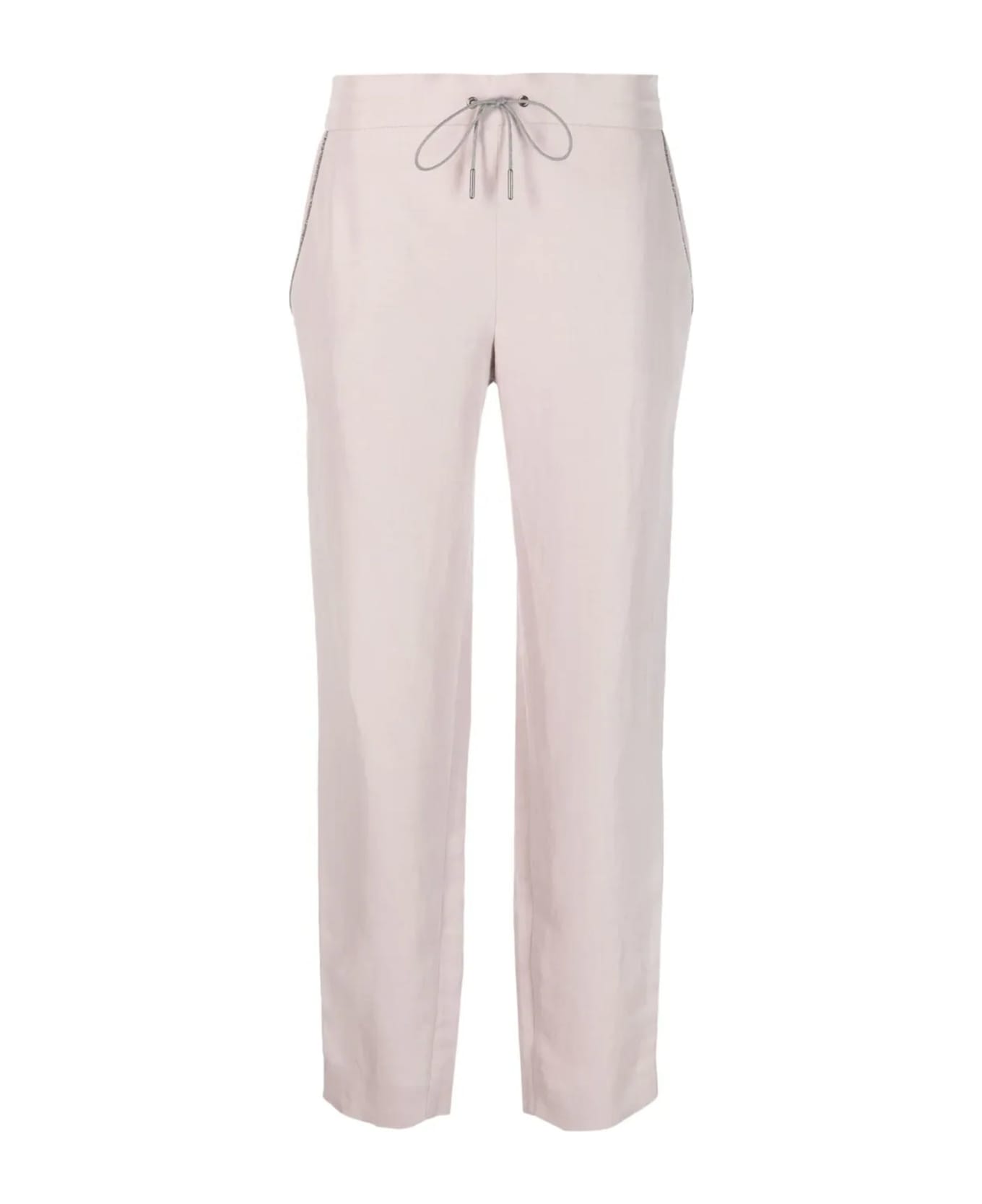 Fabiana Filippi Powder Pink Linen Blend Trousers - LIGHT PASTEL PINK                                                     