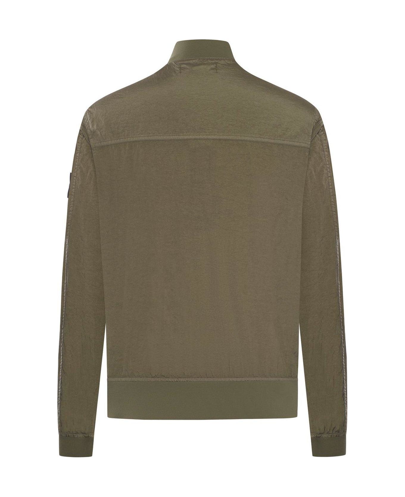 Stone Island Logo-patch Zipped Jacket - Green