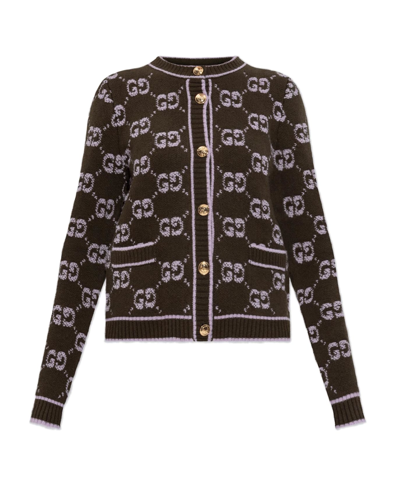 Gucci Cardigan With 
gg
 Pattern - Green