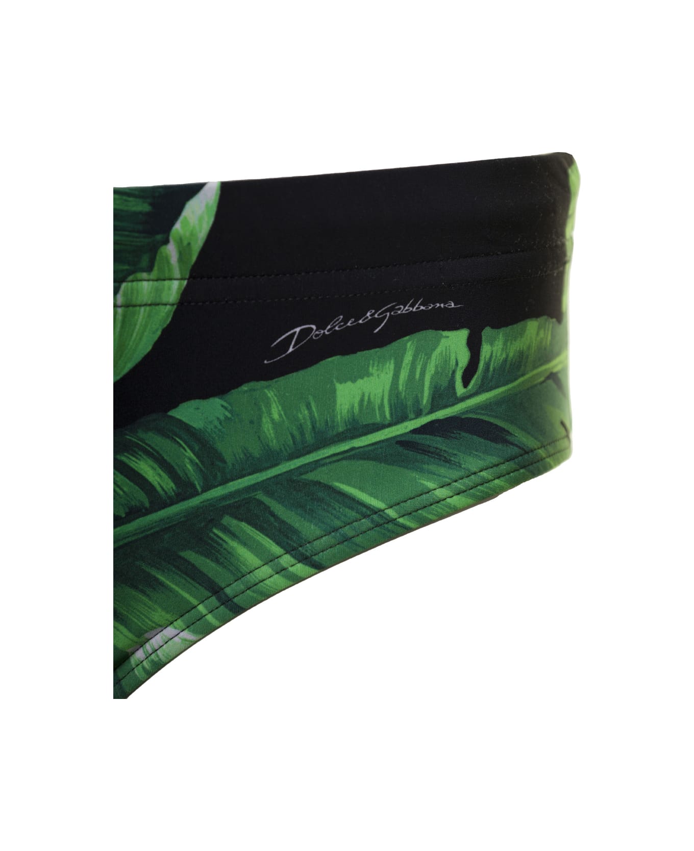 Dolce & Gabbana Banana Leaf Print Swim Trunks - Banano F.nero