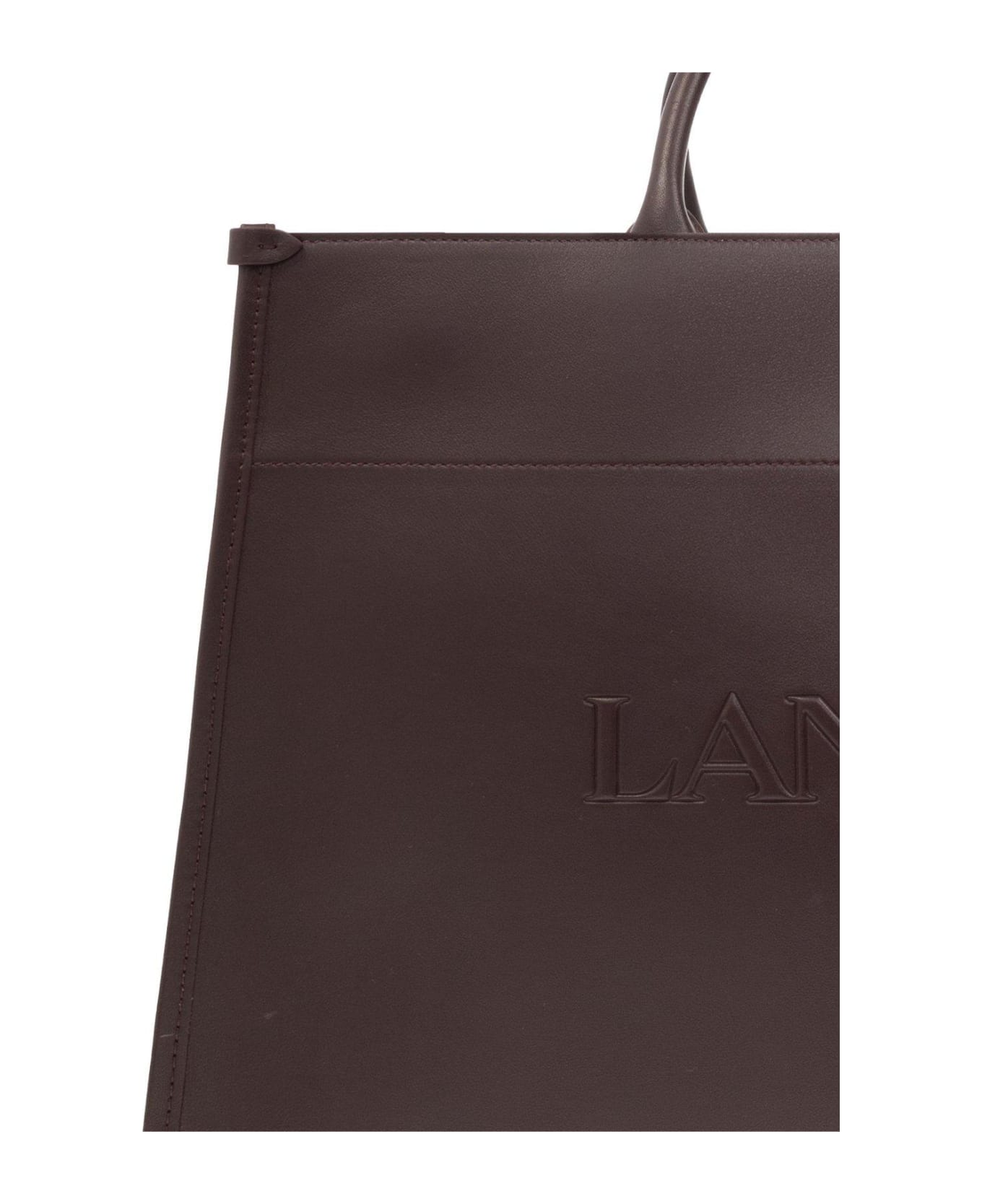 Lanvin Logo Embossed Top Handle Bag - Amarena