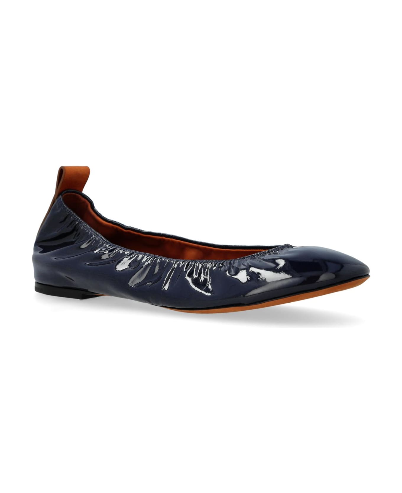 Lanvin Patent Leather Ballerinas - Navy Blue