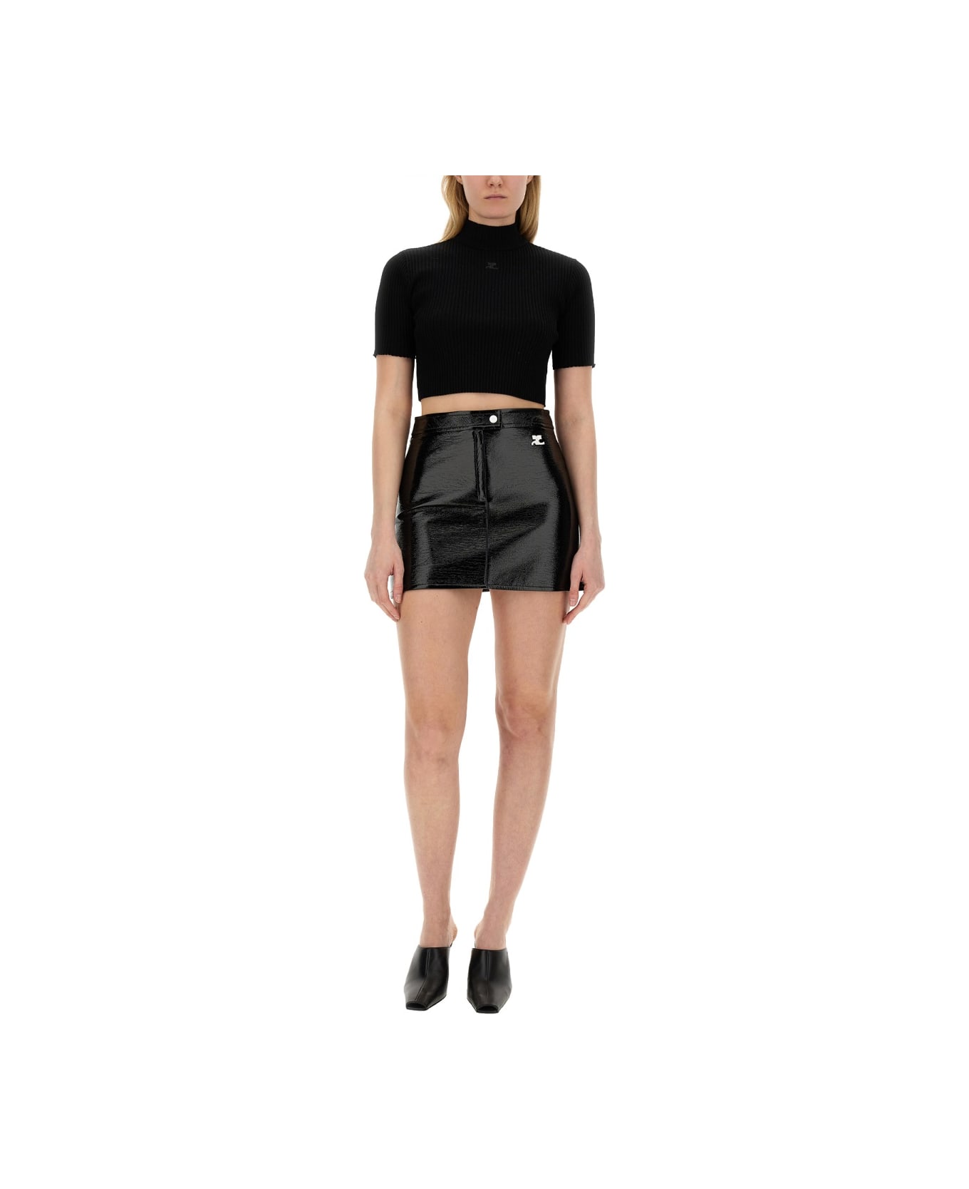 Courrèges Top Cropped - BLACK スカート