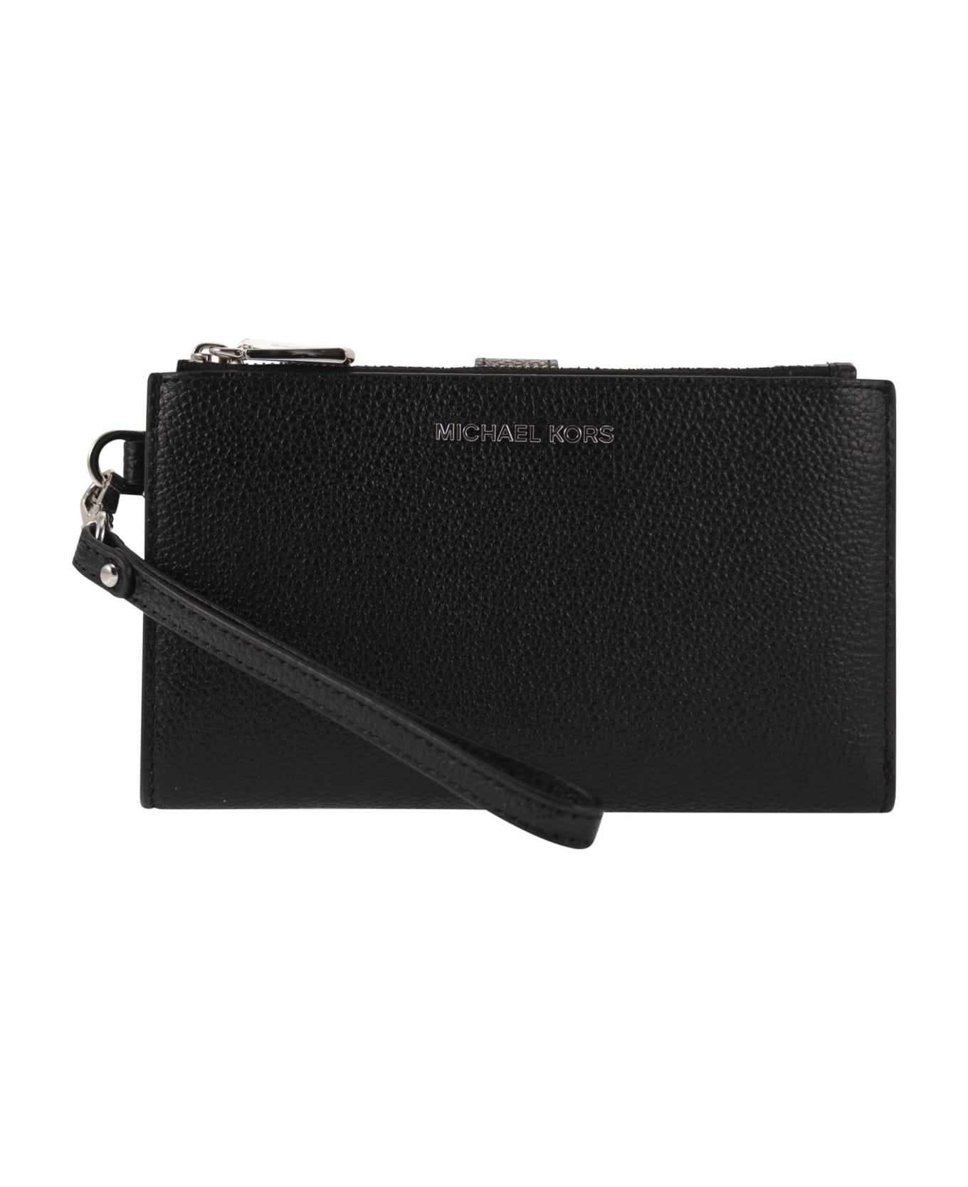 Michael Kors Grained Leather Smartphone Wallet Michael Kors - BLACK