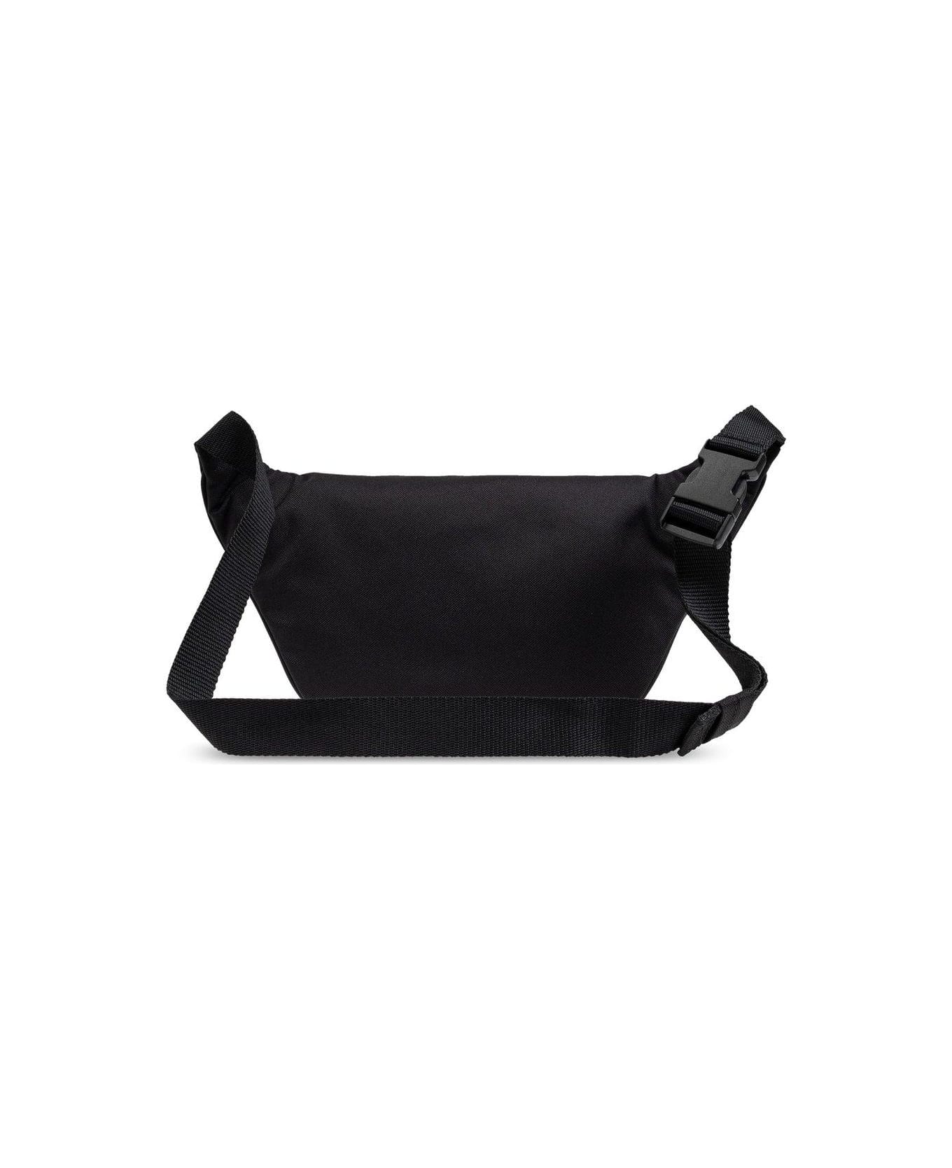 Balenciaga Logo Embroidered Explorer Belt Bag - BLACK