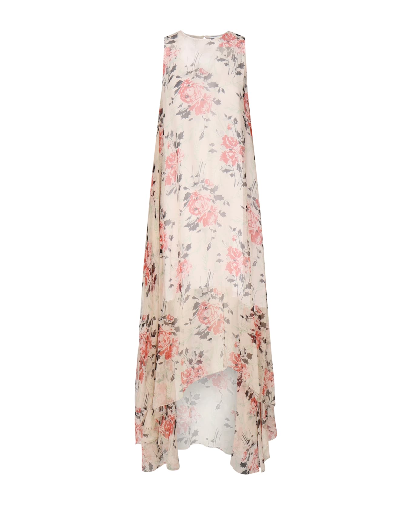 Loewe Long Silk Dress With Floral Print - MultiColour