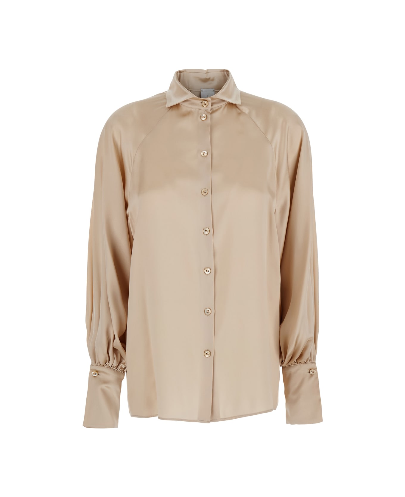 Eleventy Beige Classic Collar Shirt In Viscose Blend Woman - Beige