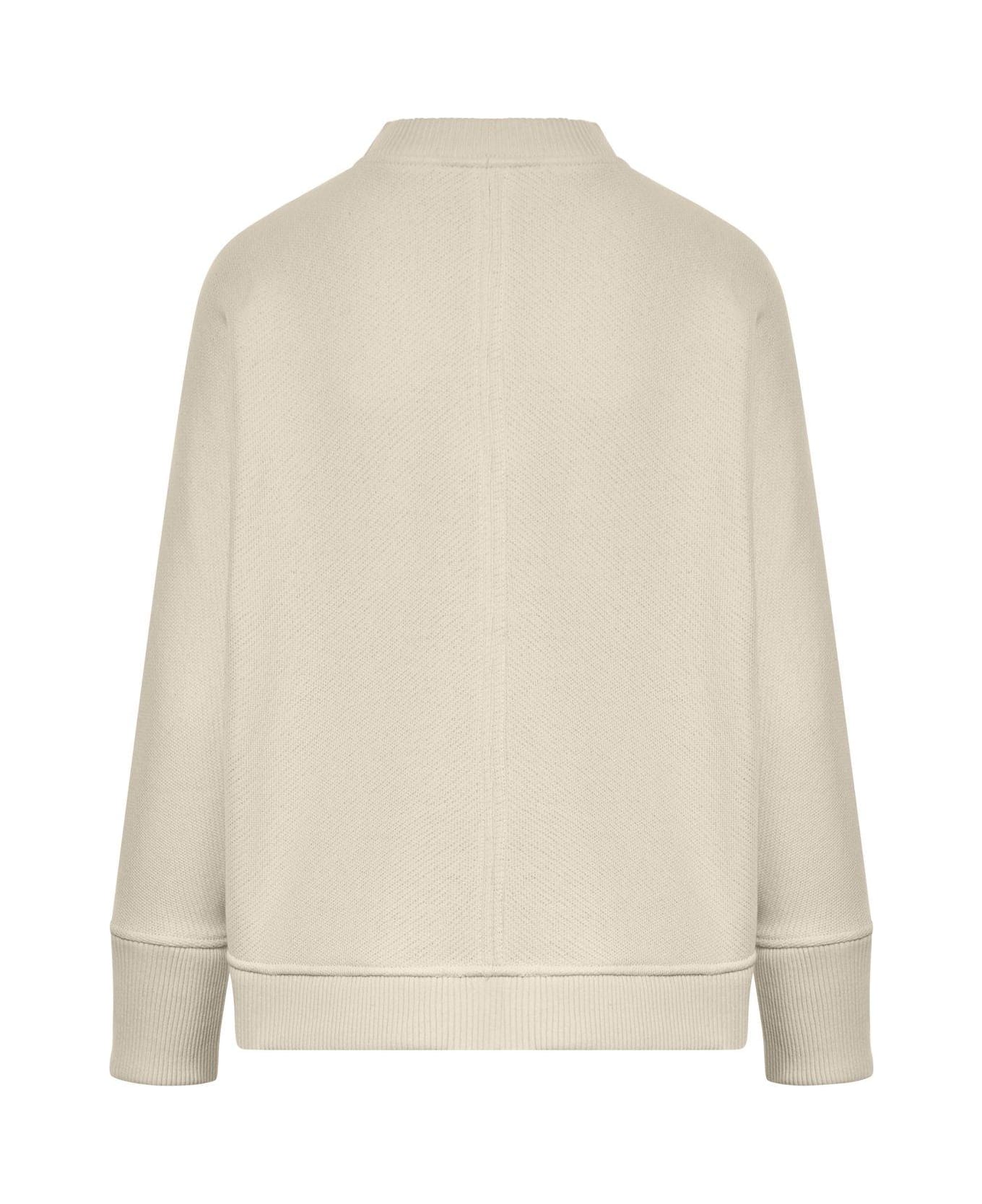 Max Mara Logo Embroidered Crewneck Jumper - ALBINO MELANGE