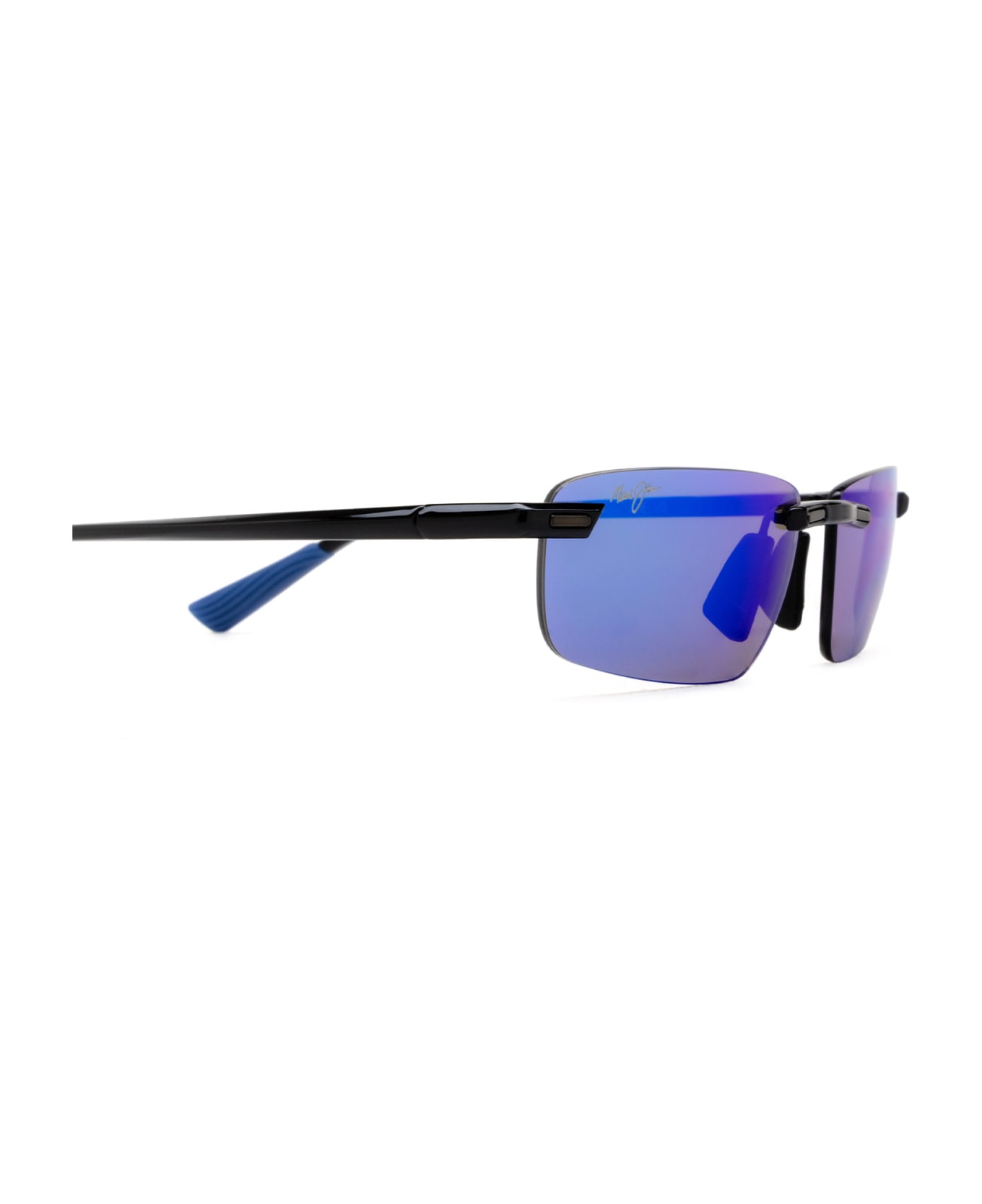 Maui Jim Mj630 Shiny Black W/ Blue Sunglasses - Shiny Black W/ Blue