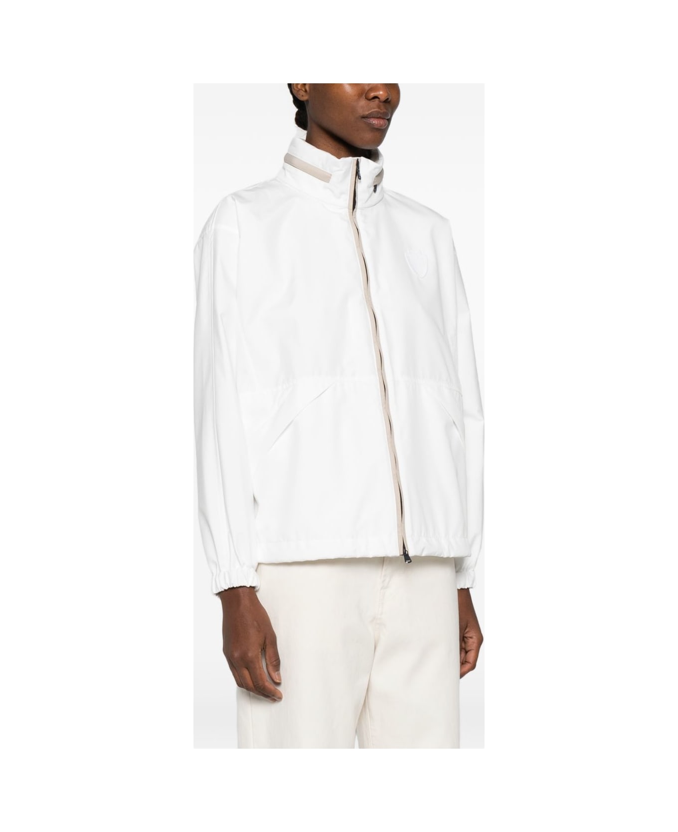 Brunello Cucinelli Zipped Blouson Jacket - White
