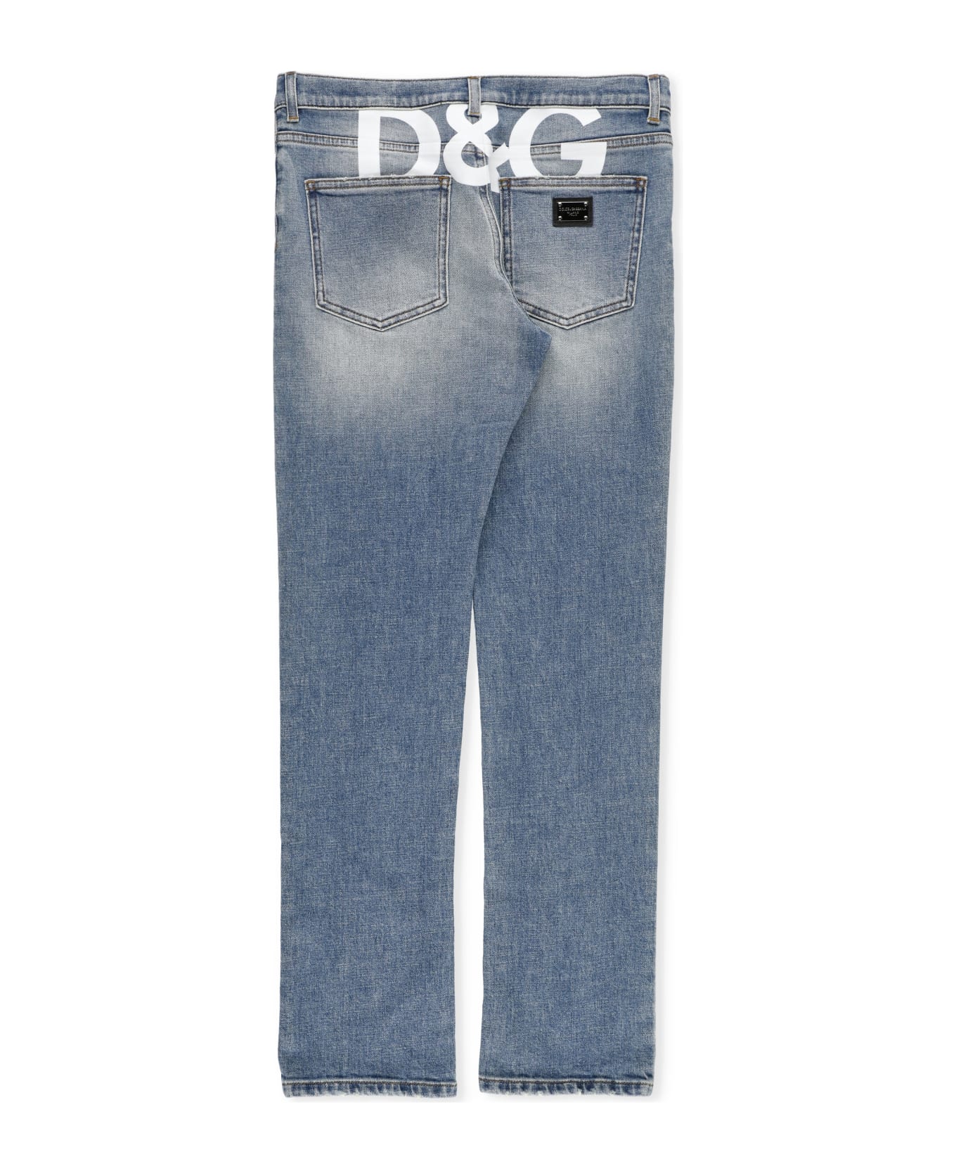Dolce & Gabbana Logoed Jeans - Light Blue ボトムス