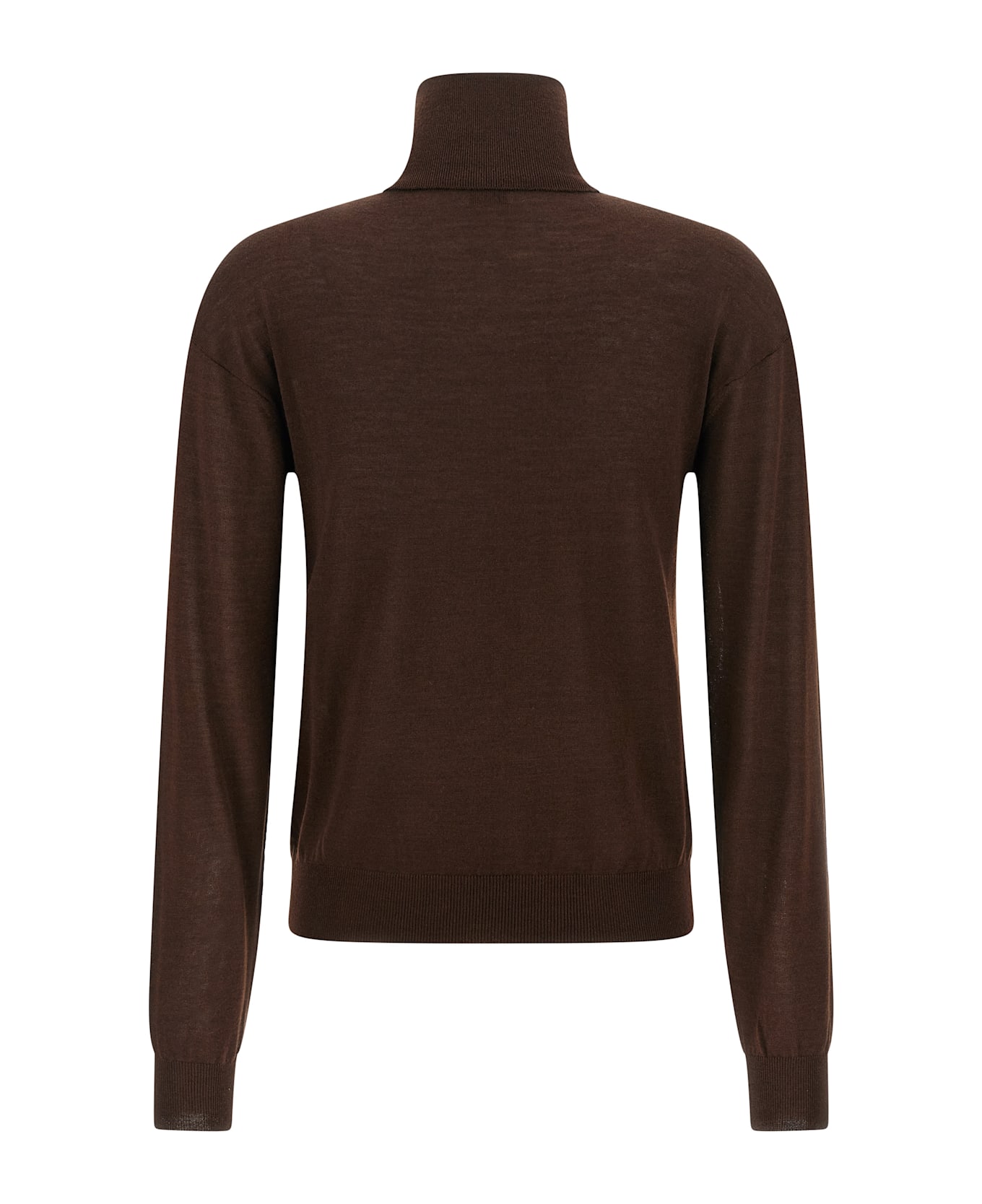 Saint Laurent Turtleneck Sweater Dropped Shoulders - Brown