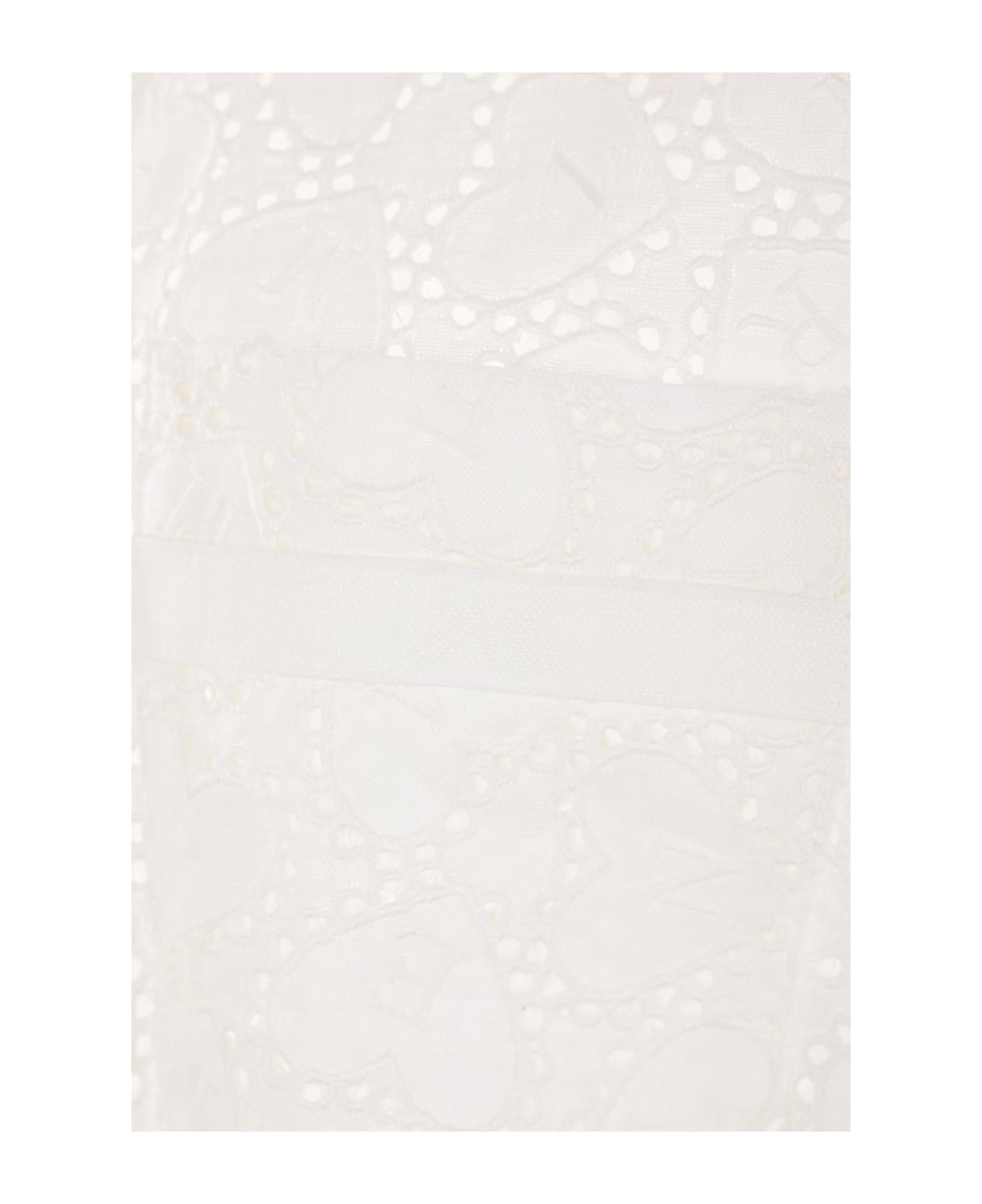 Zimmermann Crush Embroidred Playsuit - White