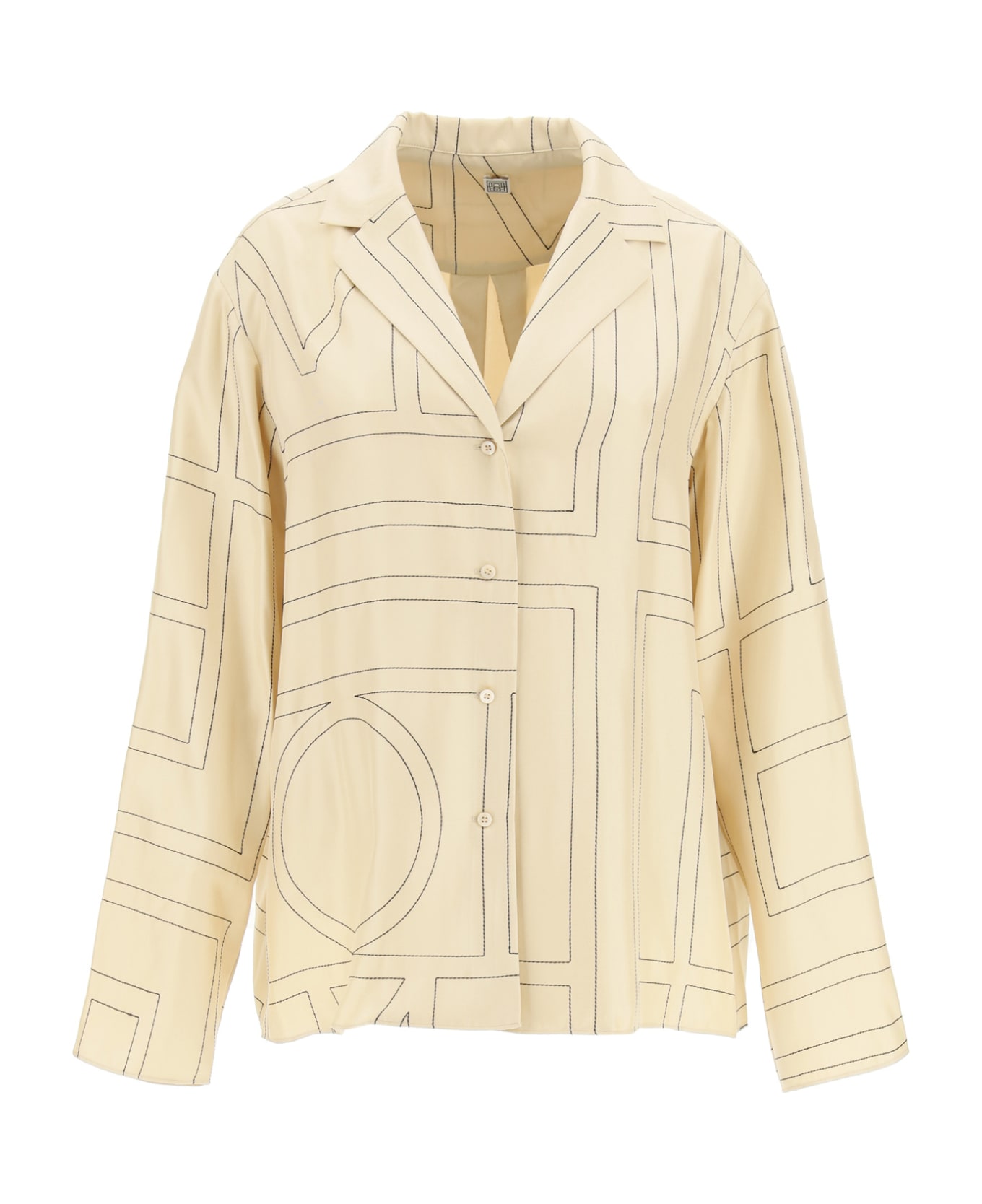 Totême Silk Twill Pajama Shirt - Beige