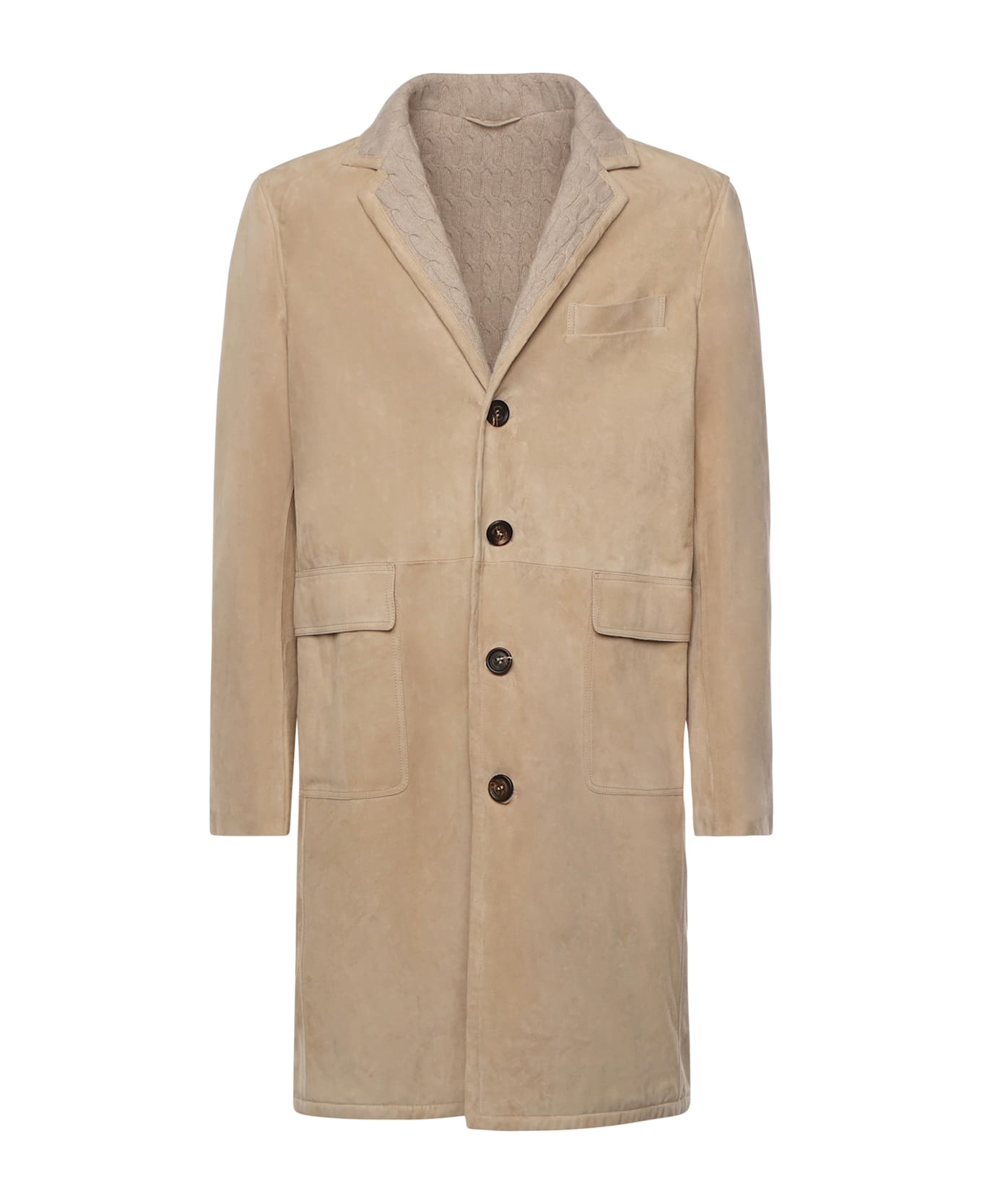 Eleventy Suede Coat - SAND