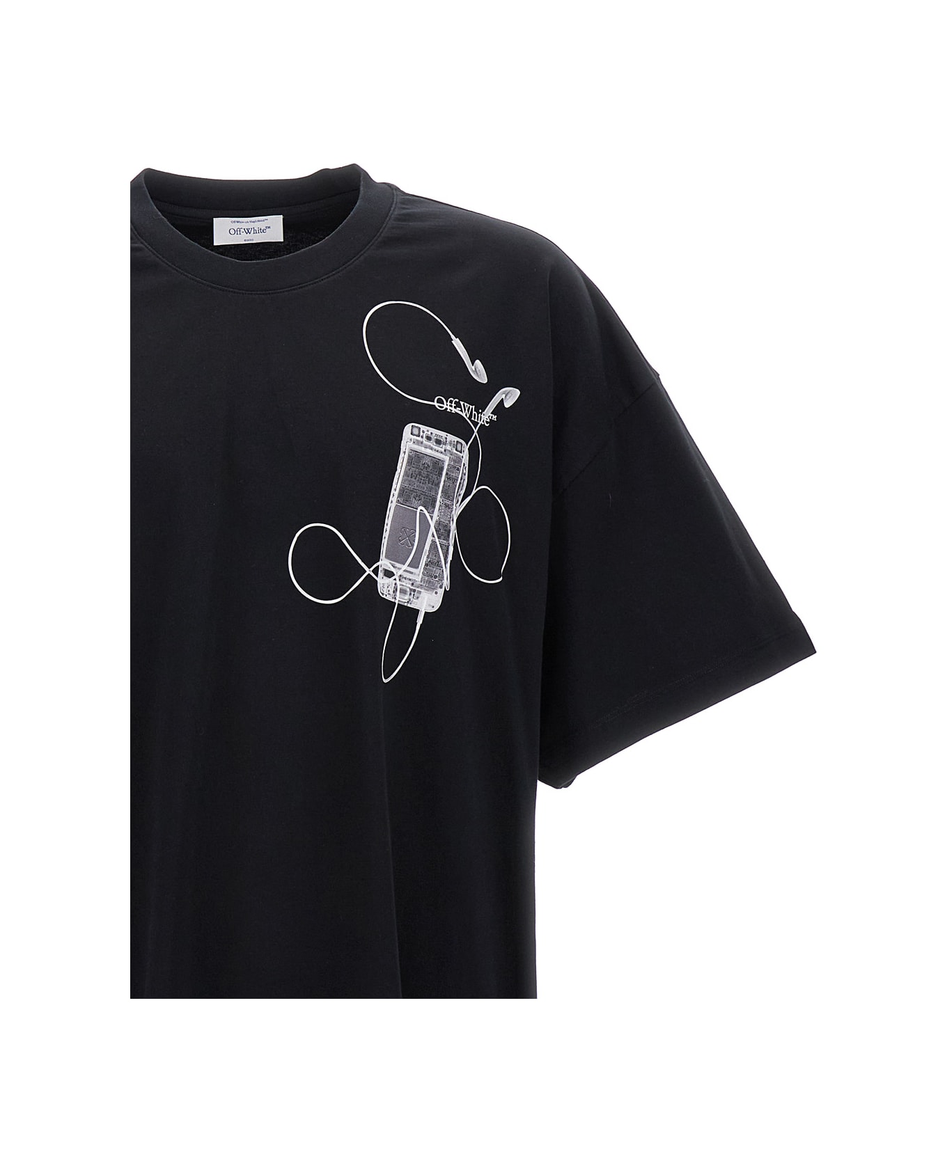 Off-White Scan Arrow Over T-shirt - Black Melange Grey シャツ