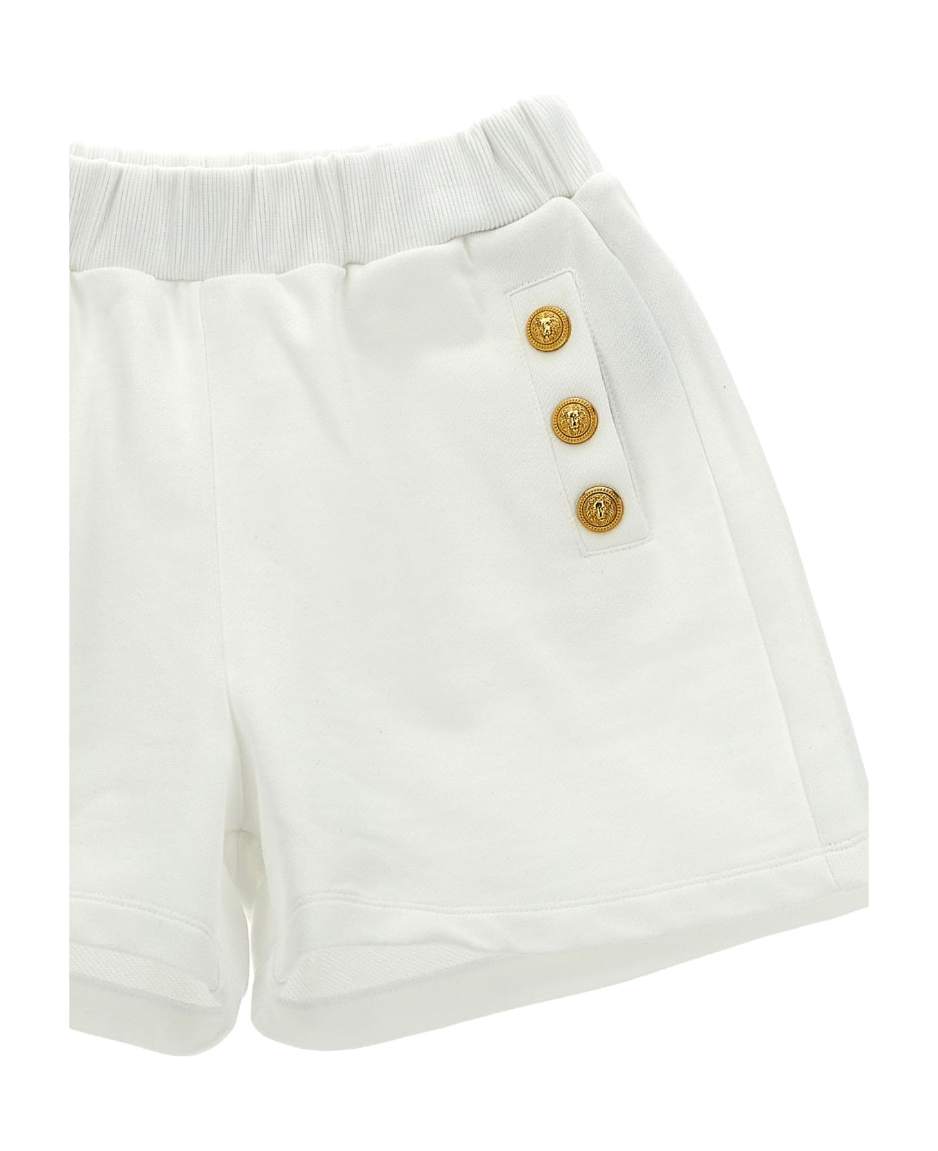 Balmain Logo Buttons Shorts - White ボトムス