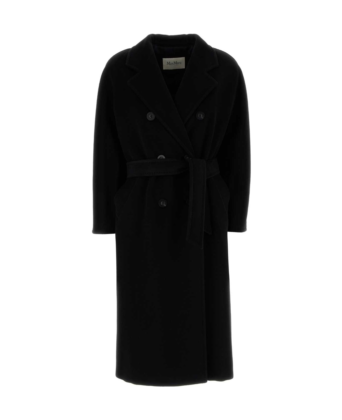 Max Mara Black Wool Blend Madame Coat - NERO