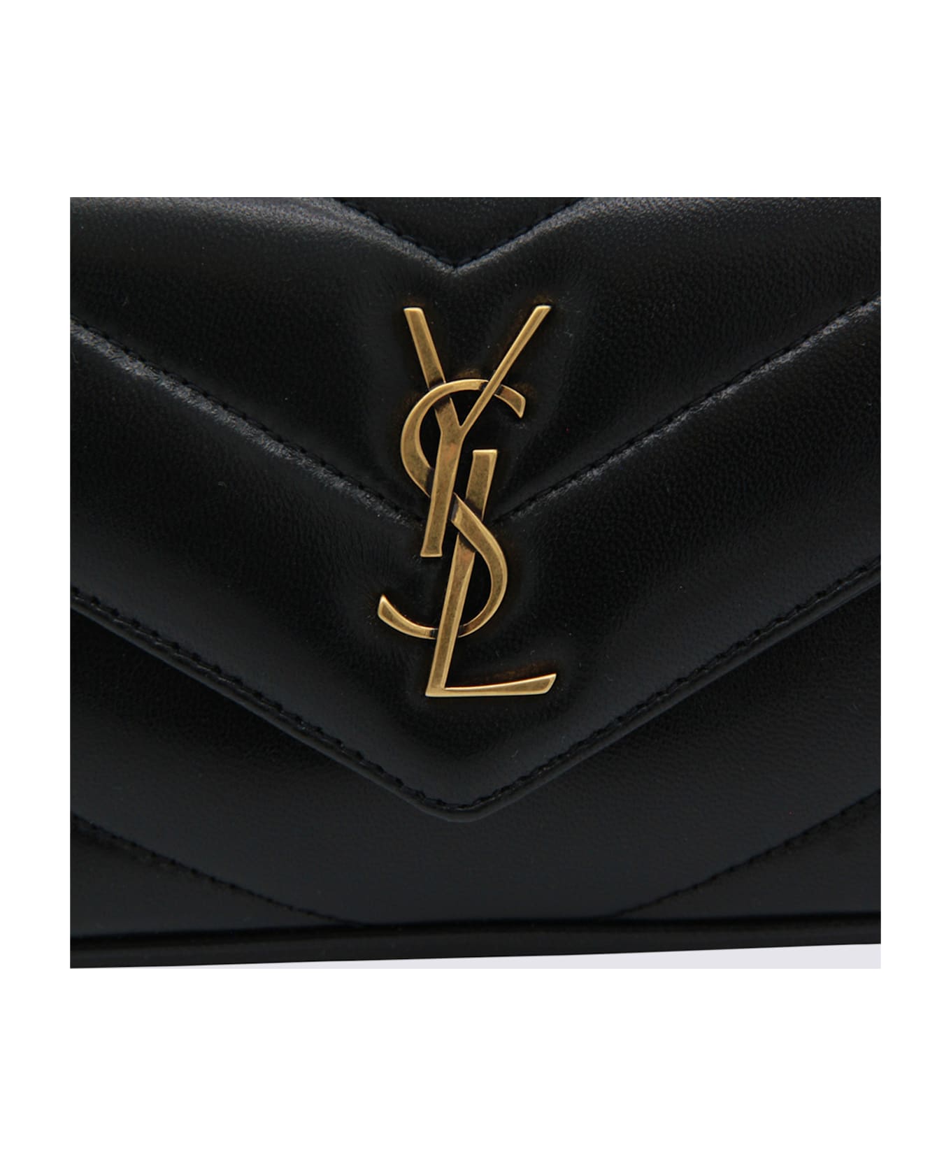 Saint Laurent Black Leather Loulou Mini Bag - Black