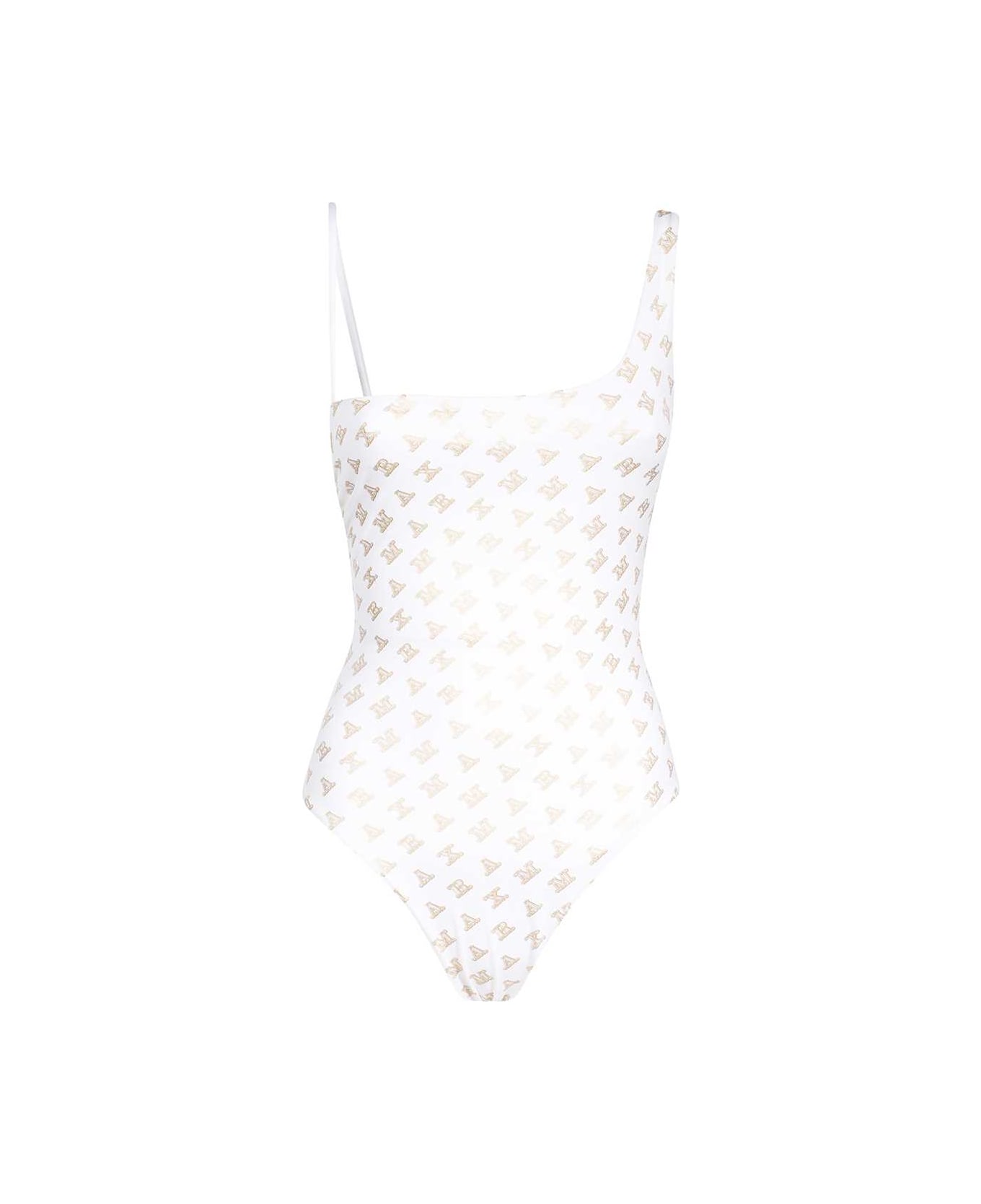 Max Mara One-piece Swimsuit With Logo - White