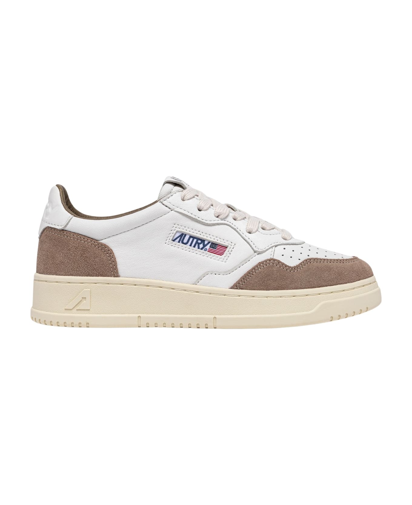Autry Medalist Low Goat Suede Wht Tobacco - Wht Tobacco