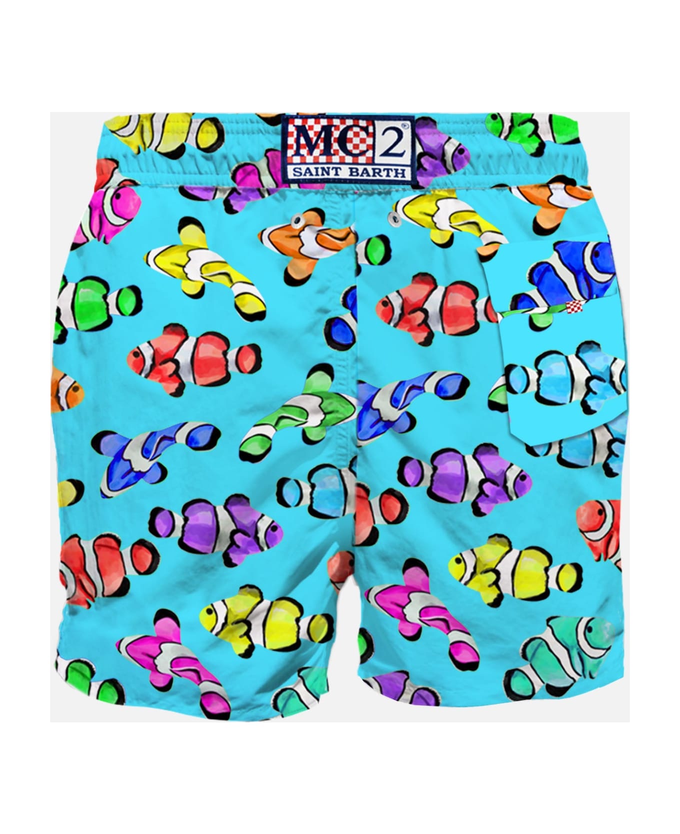 MC2 Saint Barth Man Classic Swim Shorts With Multicolor Clownfish Print - GREEN スイムトランクス