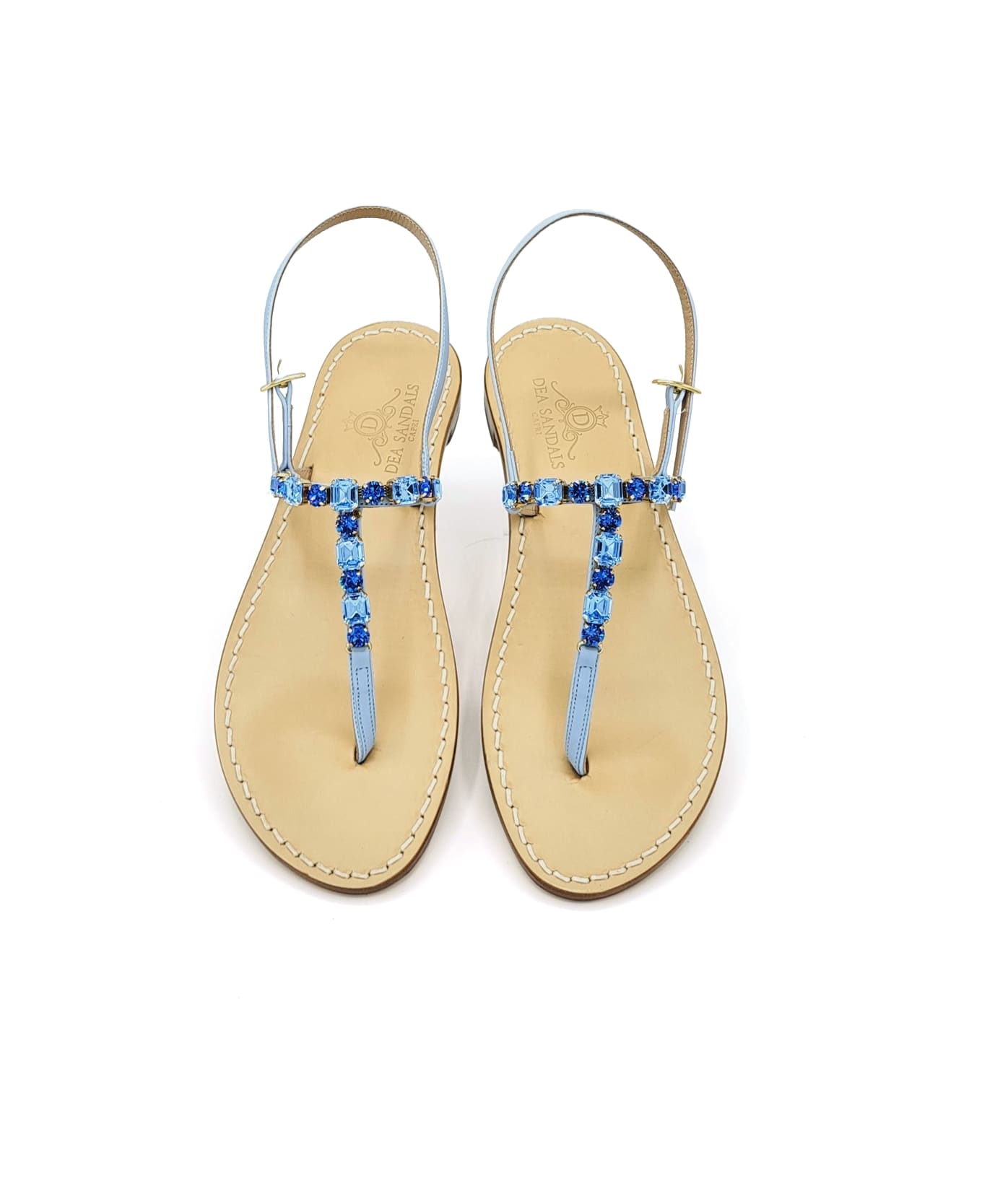 Dea Sandals Linear Light Blue Jewel Sandals - light blue, denim blue, sky blue, crystals