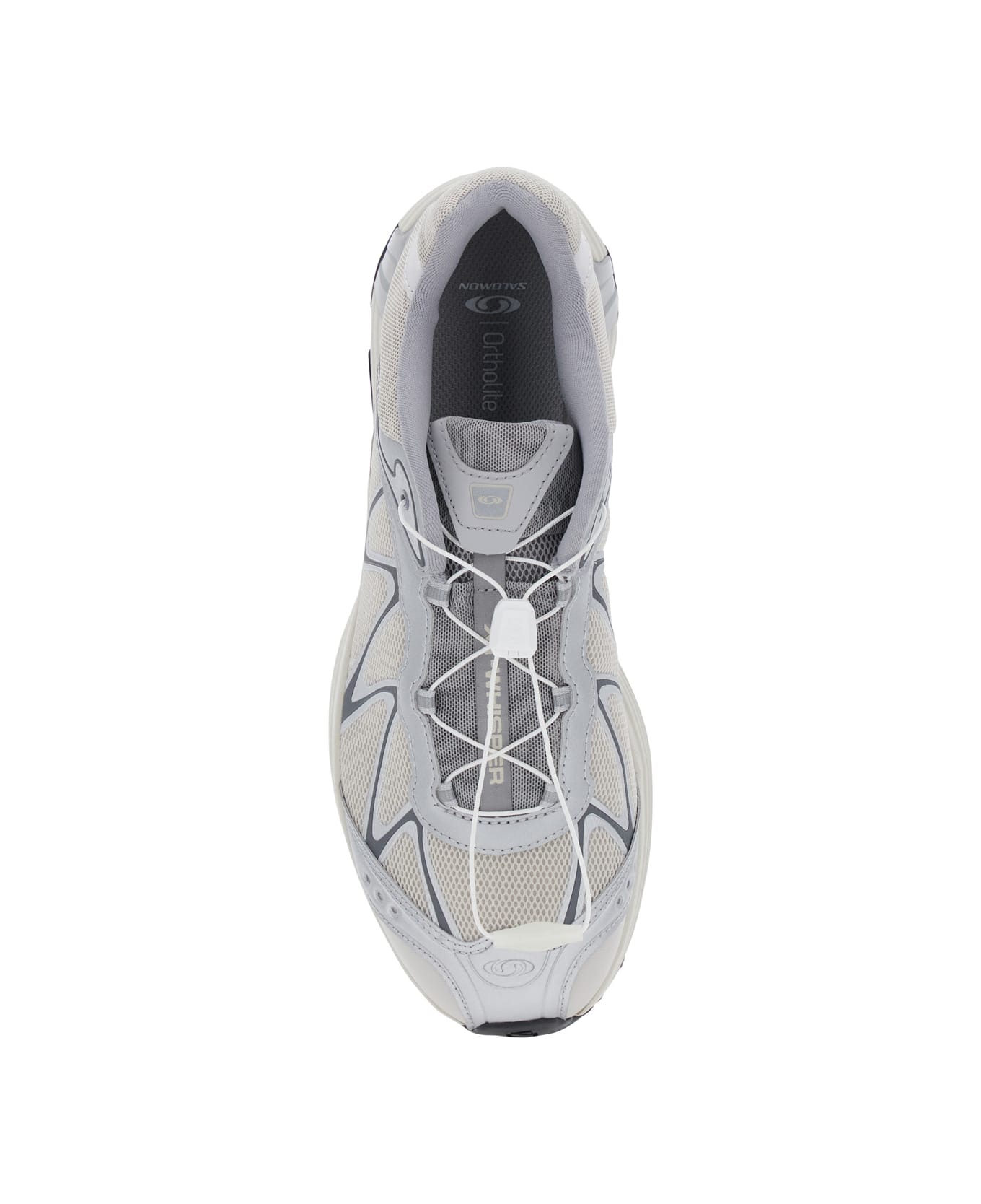 Salomon 'xt-whisper' Grey Sneakers With Printed Logo On The Side And Drawstring Closure In Fabric Unisex - Grey