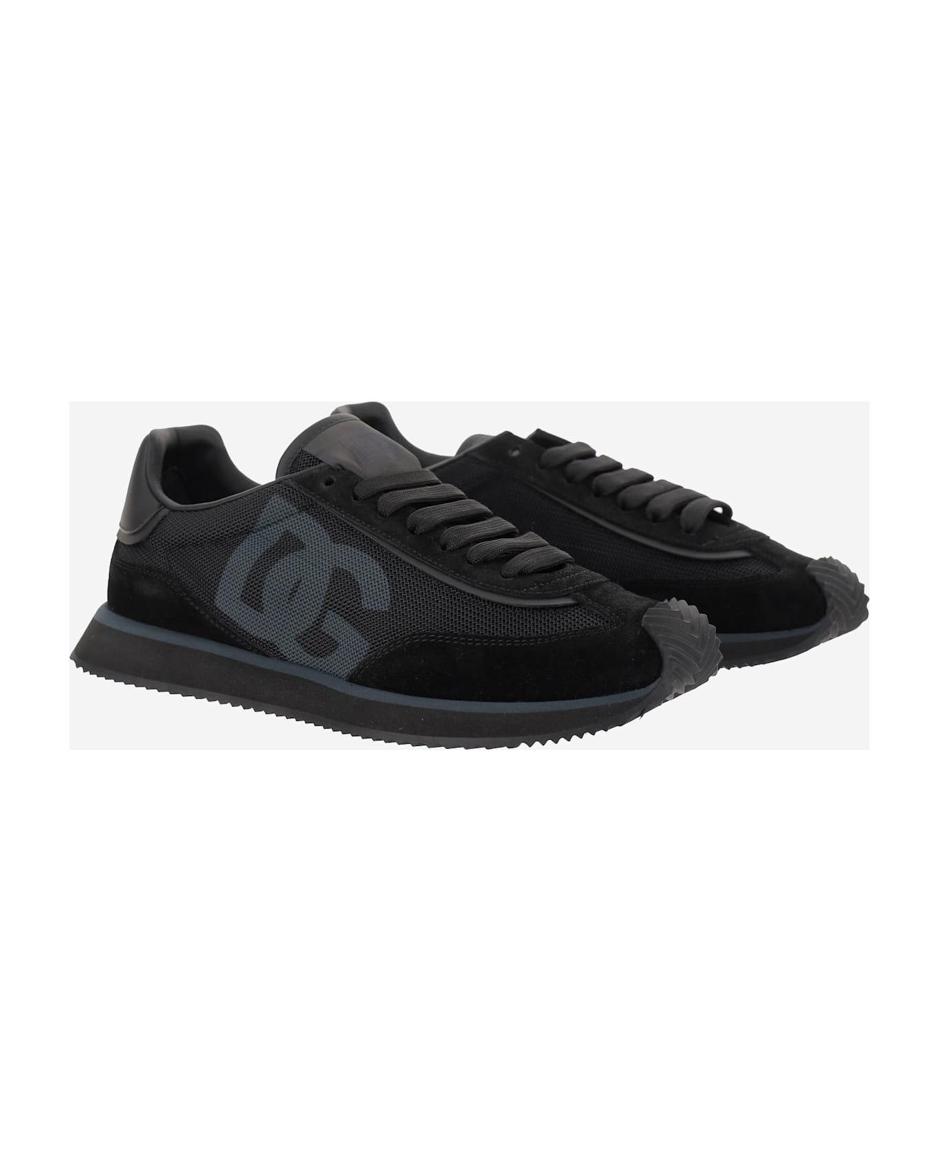 Dolce 
Gabbana Dg Cushion Leather Blend Sneaker - Black