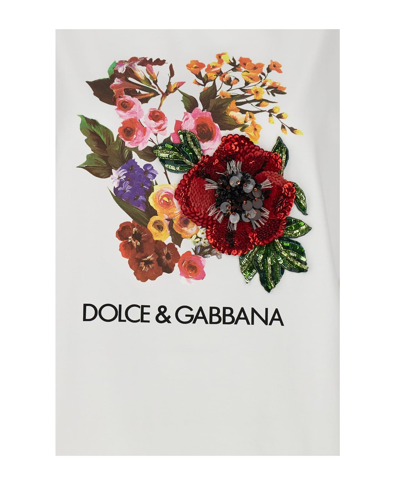 Dolce & Gabbana Embroidery Print T-shirt - White