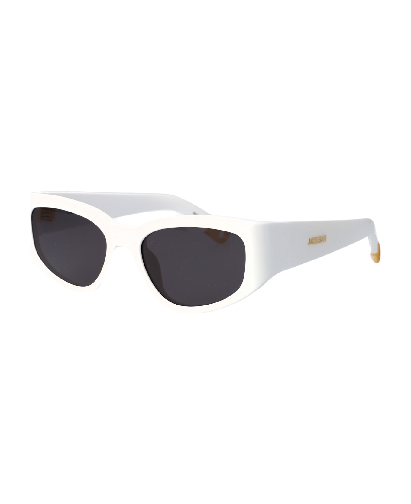 Jacquemus Gala Sunglasses - 02 WHITE/ YELLOW GOLD/ GREY