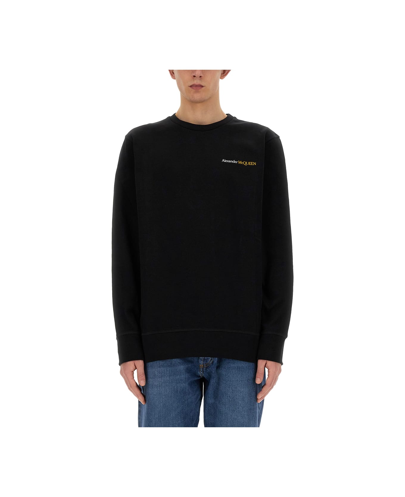 Alexander McQueen Sweatshirt With Logo - BLACK