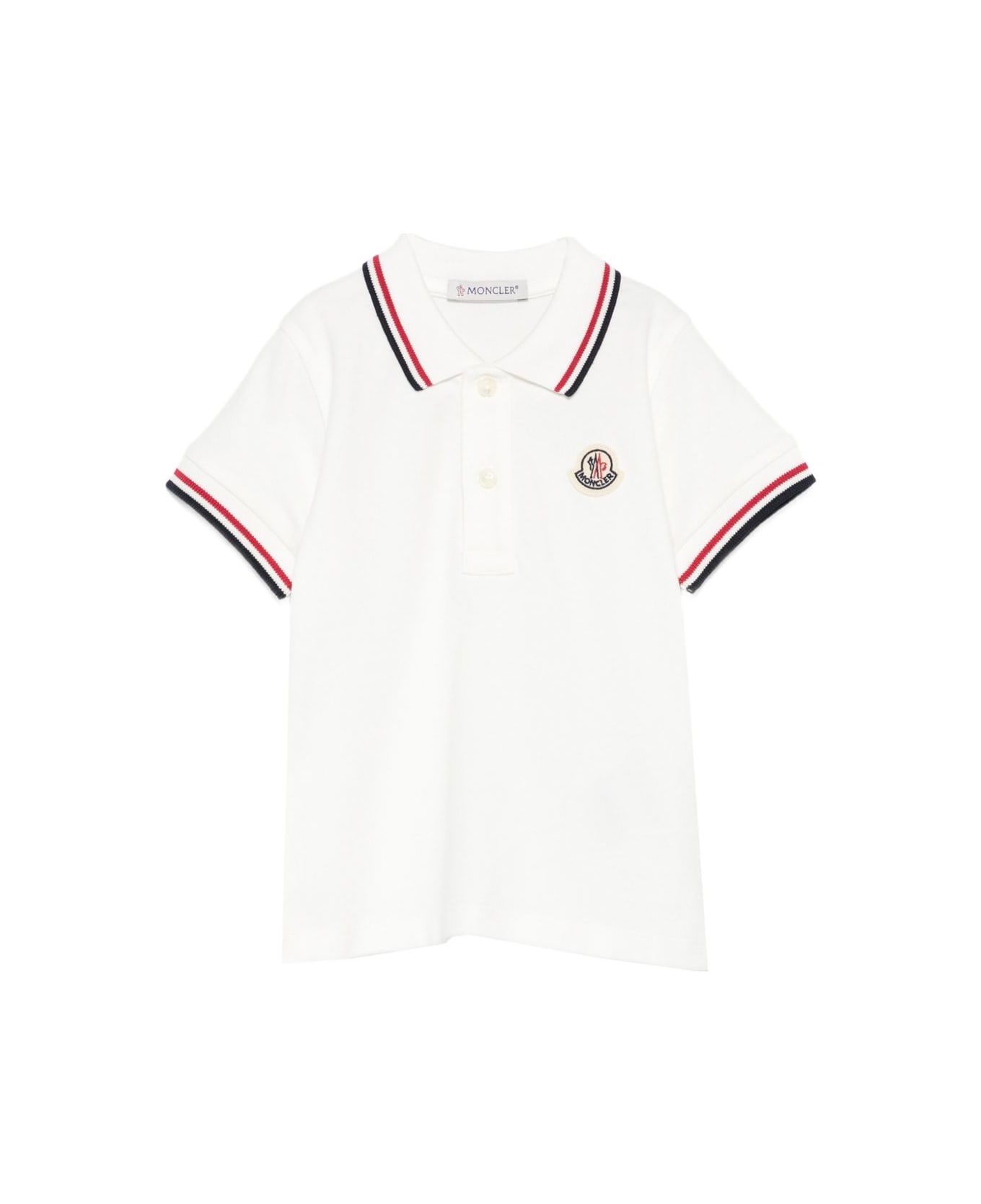 Moncler Enfant Logo-patch Tipped Polo Shirt - White