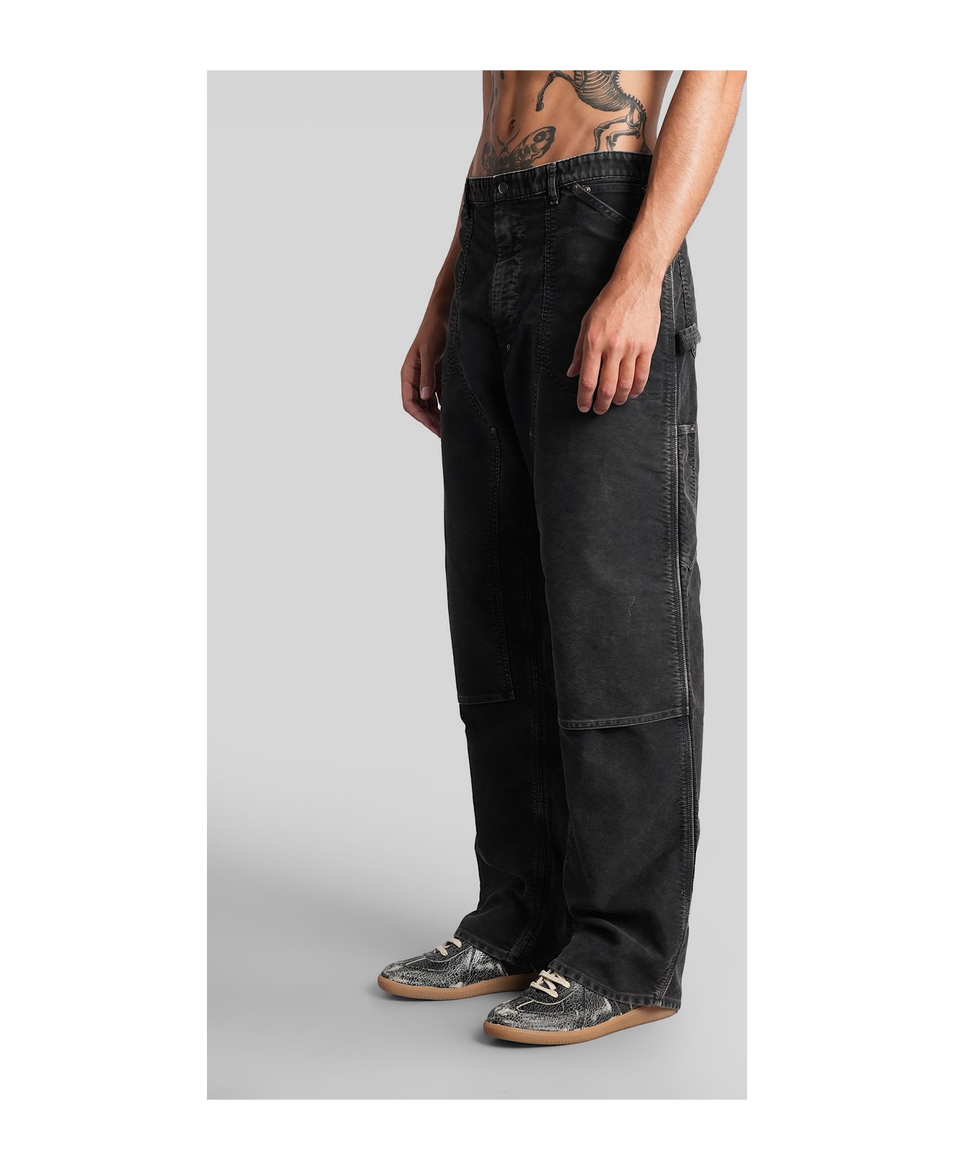 Maison Margiela Pants In Black Cotton - black