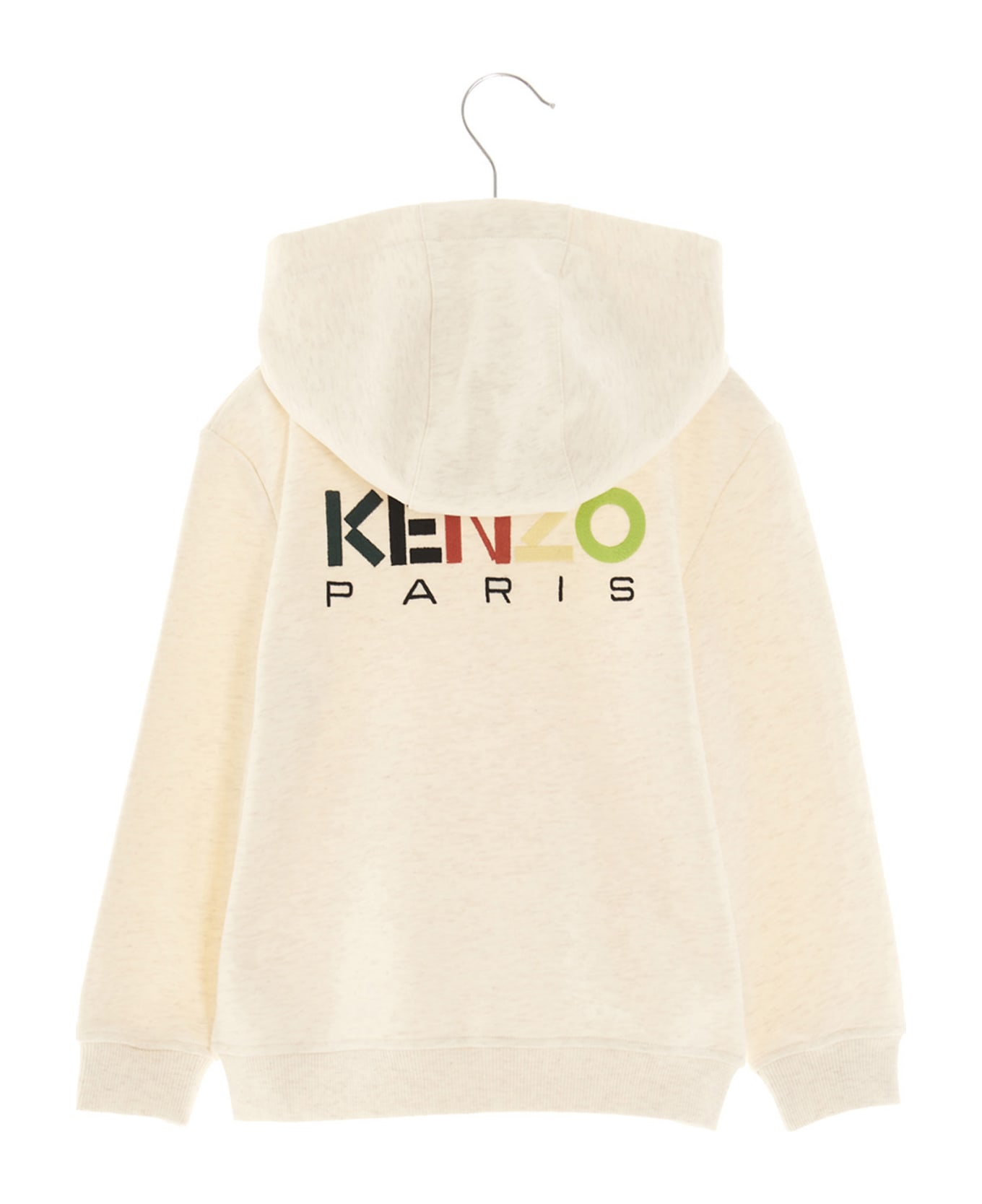 Kenzo Kids Logo Embroidery Hoodie - Beige