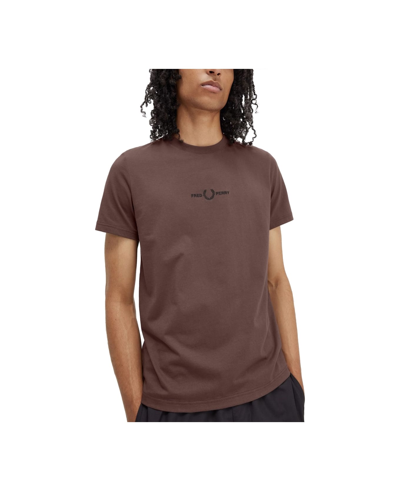 Fred Perry T-shirt With Logo - BROWN