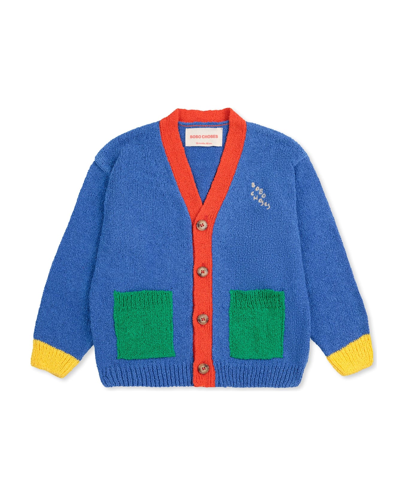 Bobo Choses Blue Cardigan For Baby Kids With Logo - Light Blue