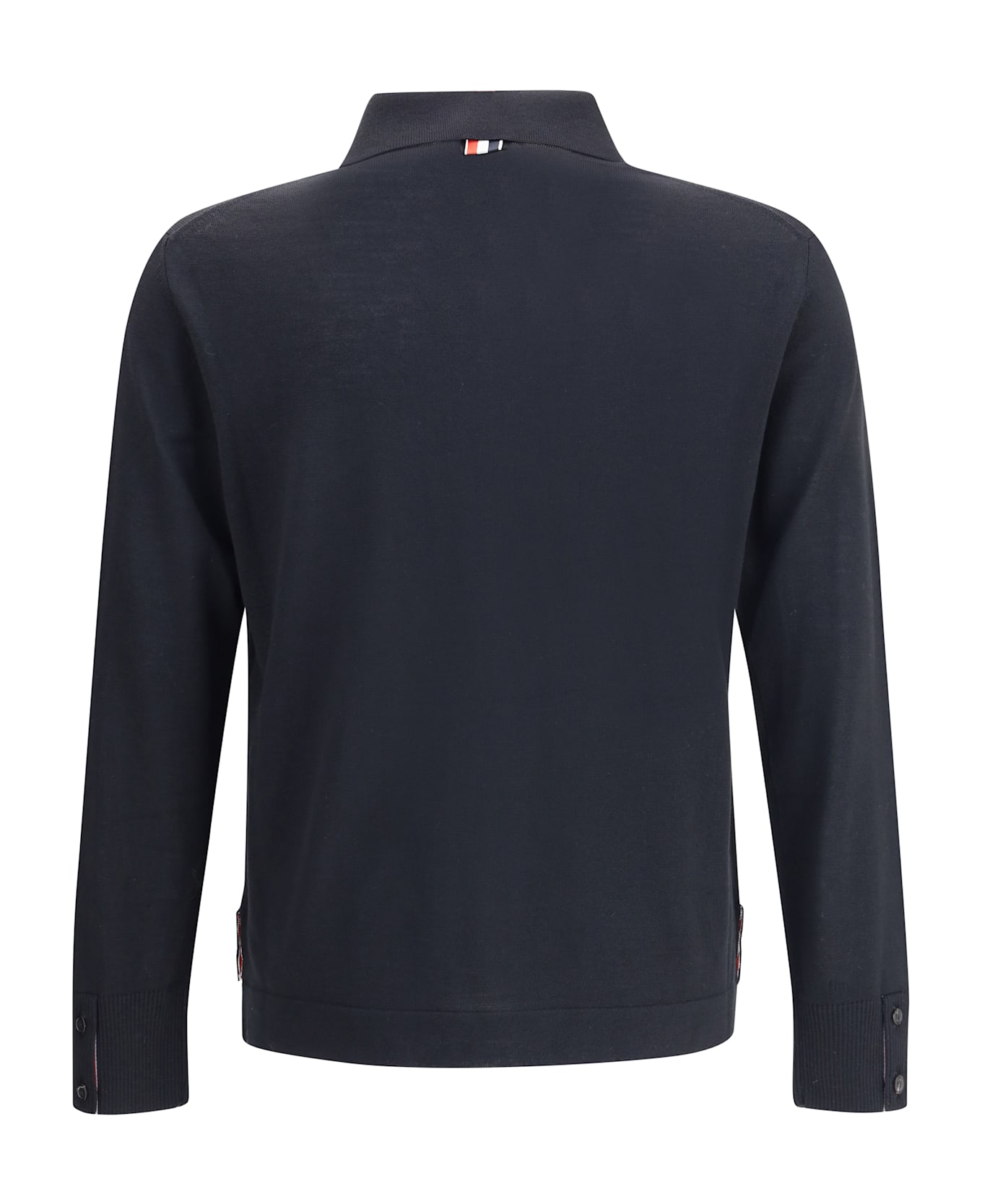 Thom Browne Jersey Stitch Button Down Point Collar L - Black