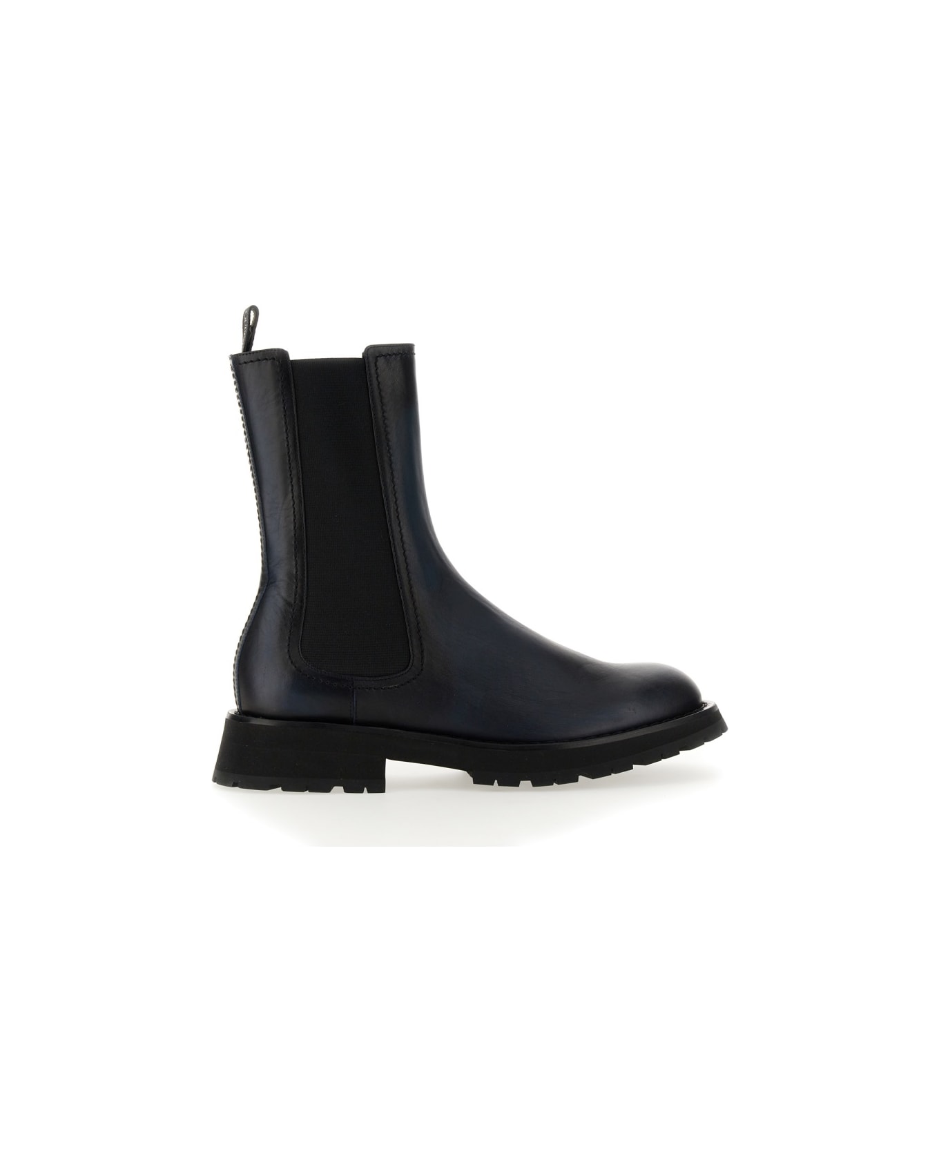Alexander McQueen Leather Boot - CHARCOAL