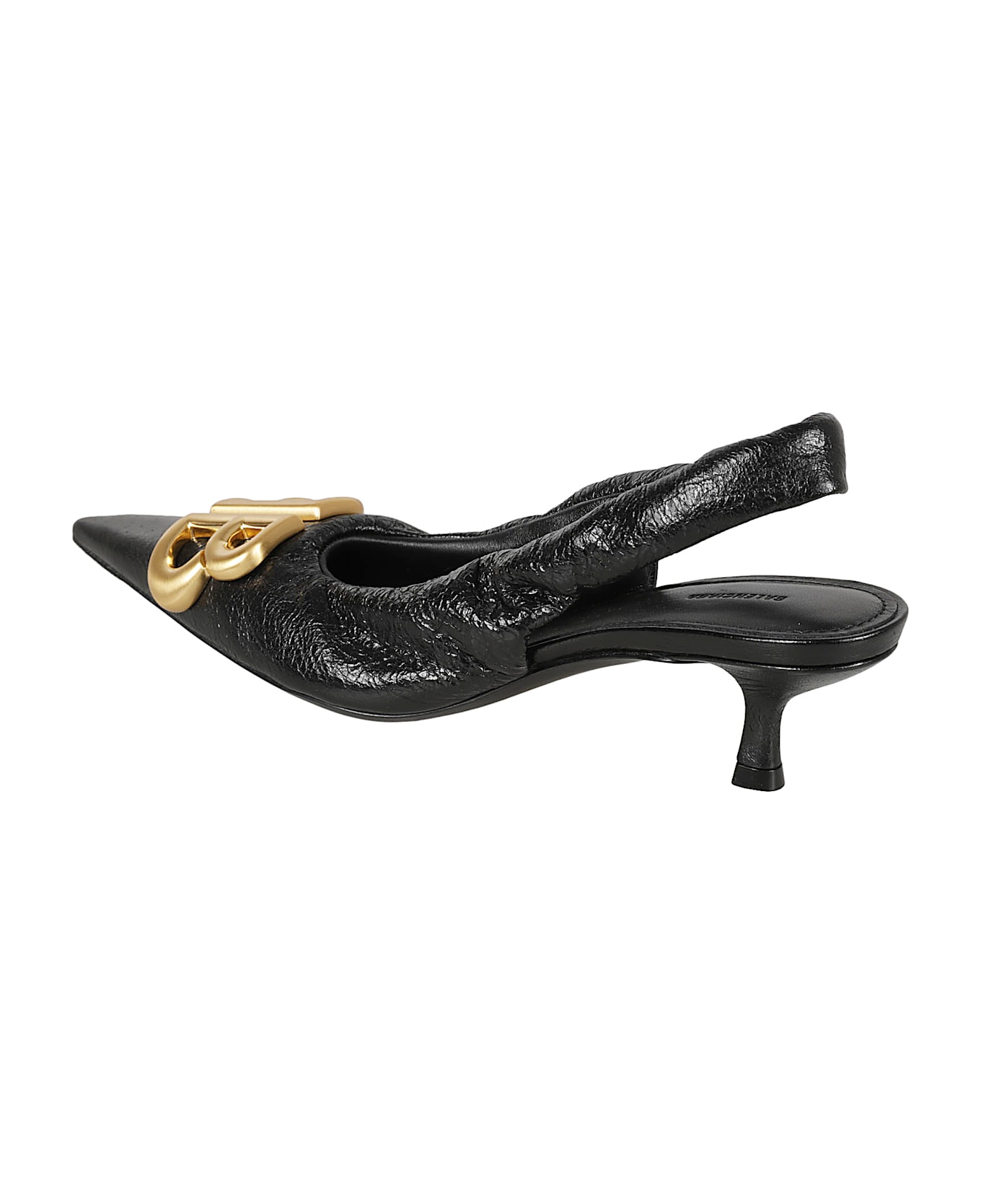 Balenciaga Monaco Slingback Pumps - Black/Gold