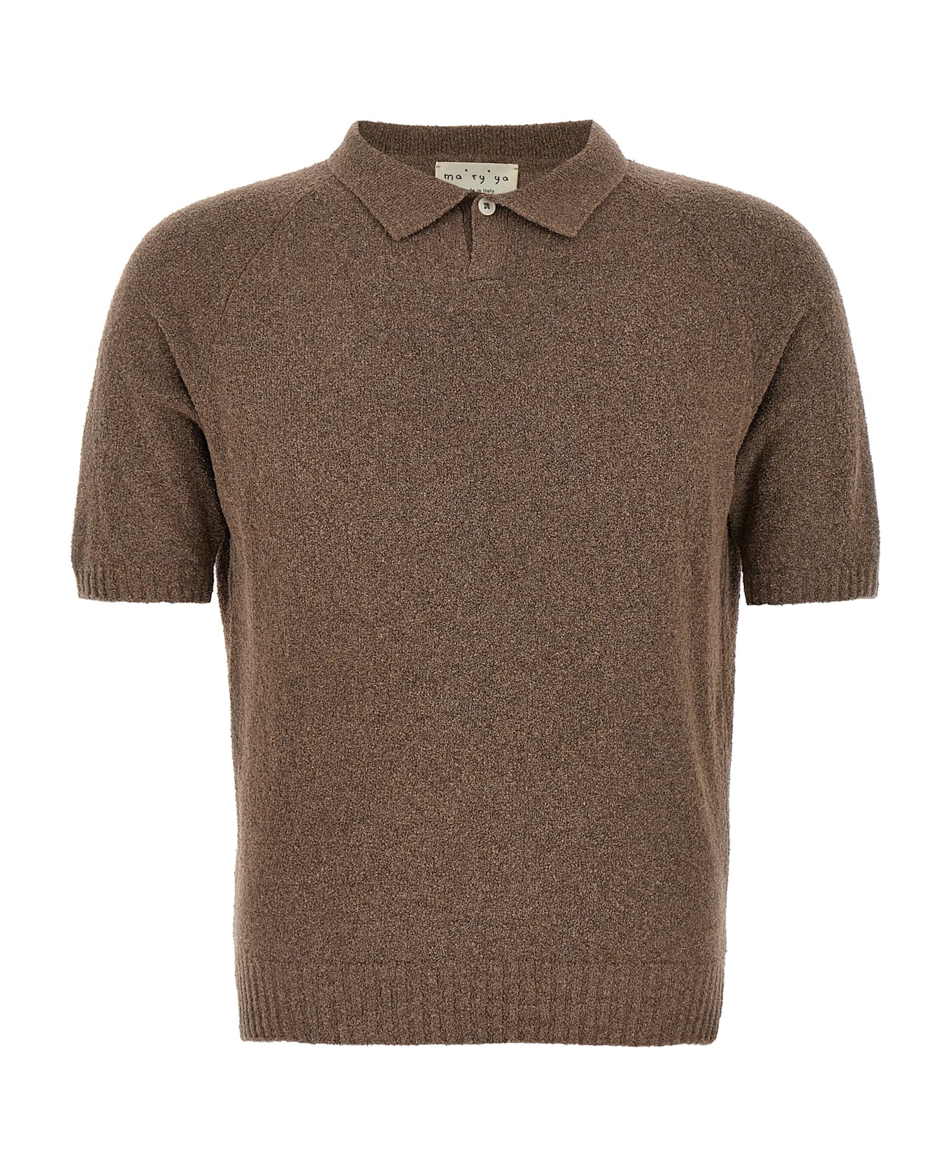 Ma
ry
ya Bouclé Cotton Polo Shirt - Beige
