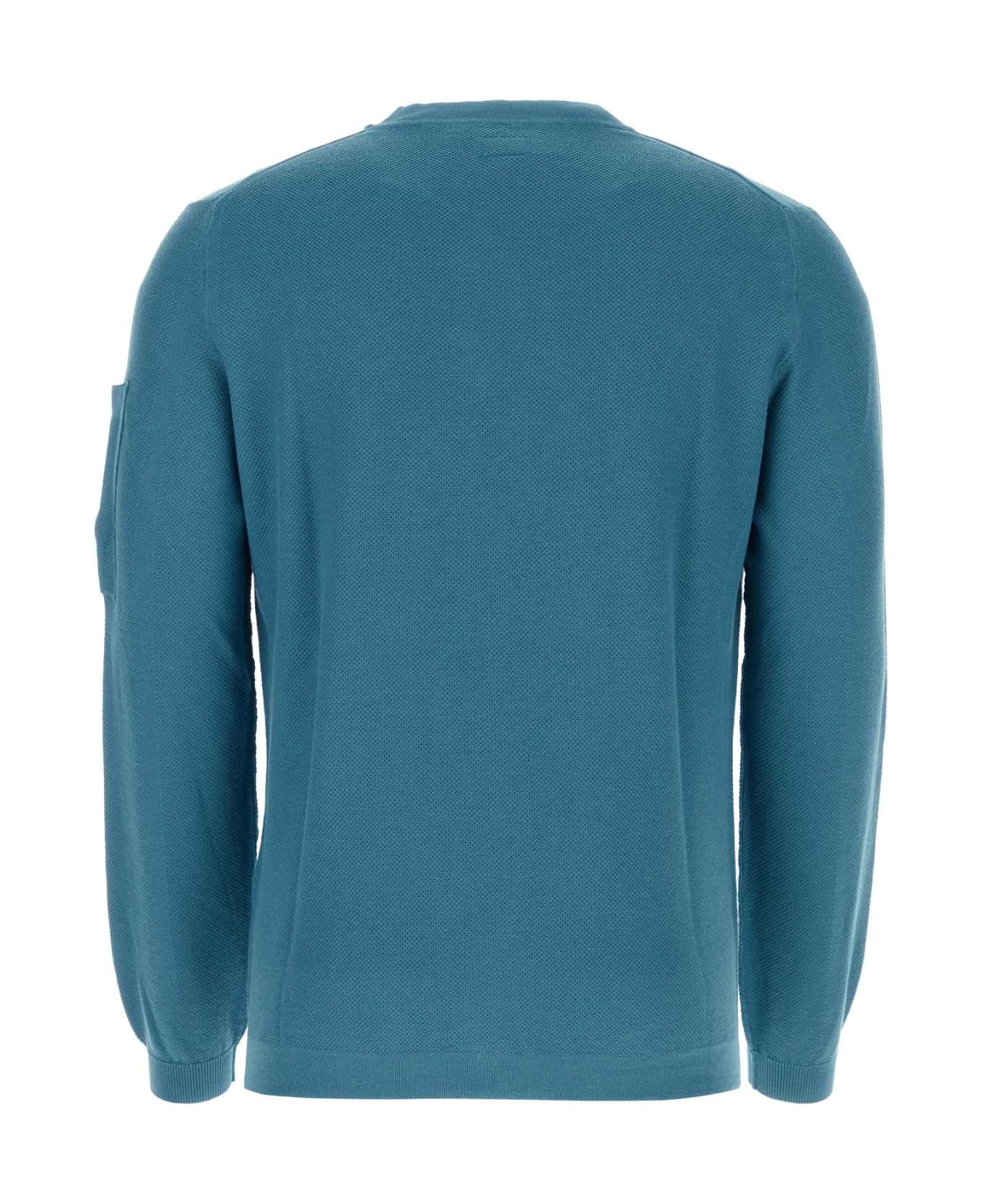 C.P. Company Air Force Blue Cotton Sweater - INKBLUE