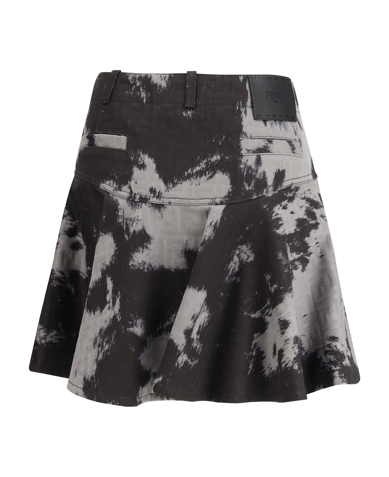 Fendi Denim Miniskirt With Animalier Motif