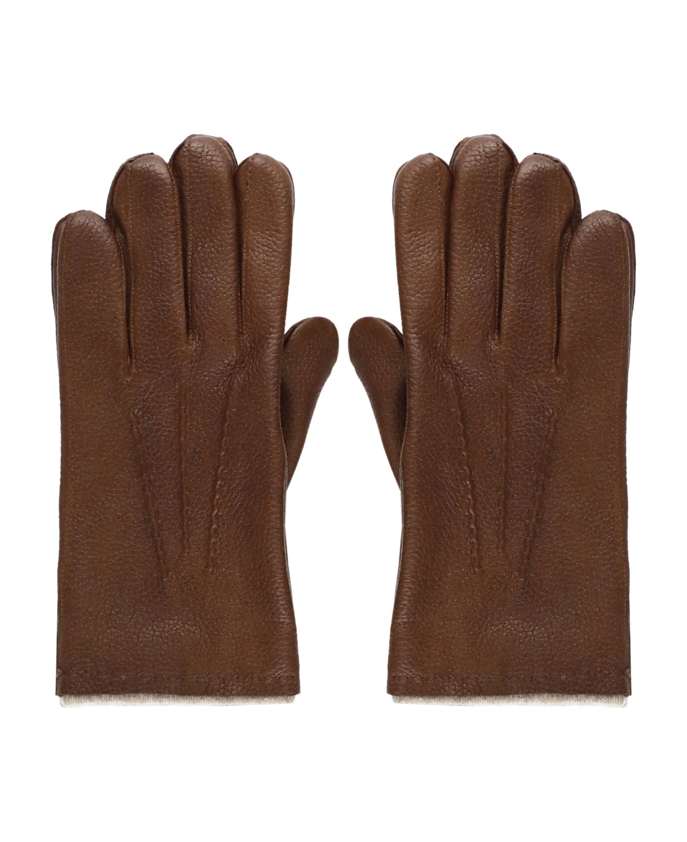 Orciani Drummed Gloves - Brown