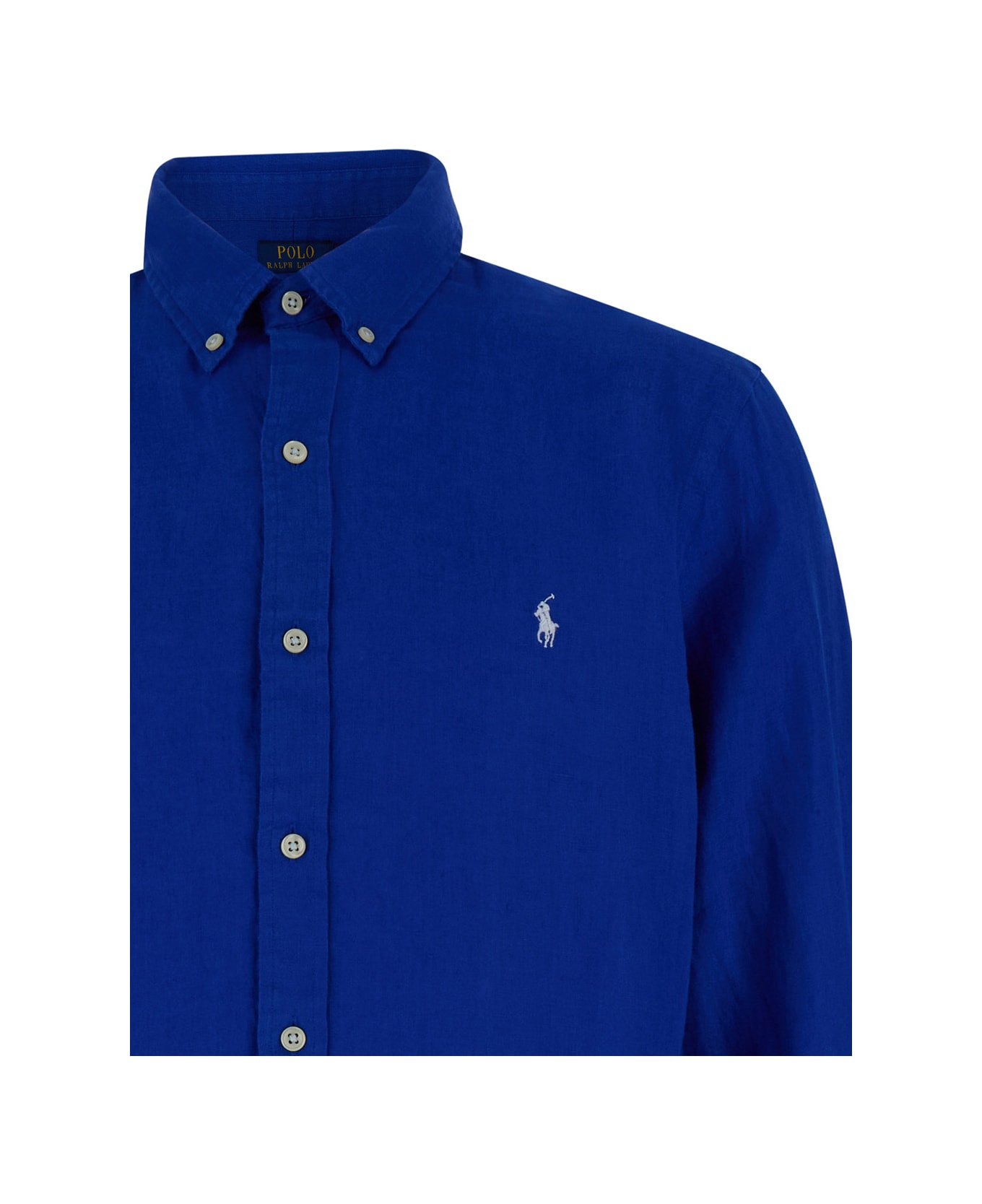 Polo Ralph Lauren Linen Shirt With Pony Logo - Blue